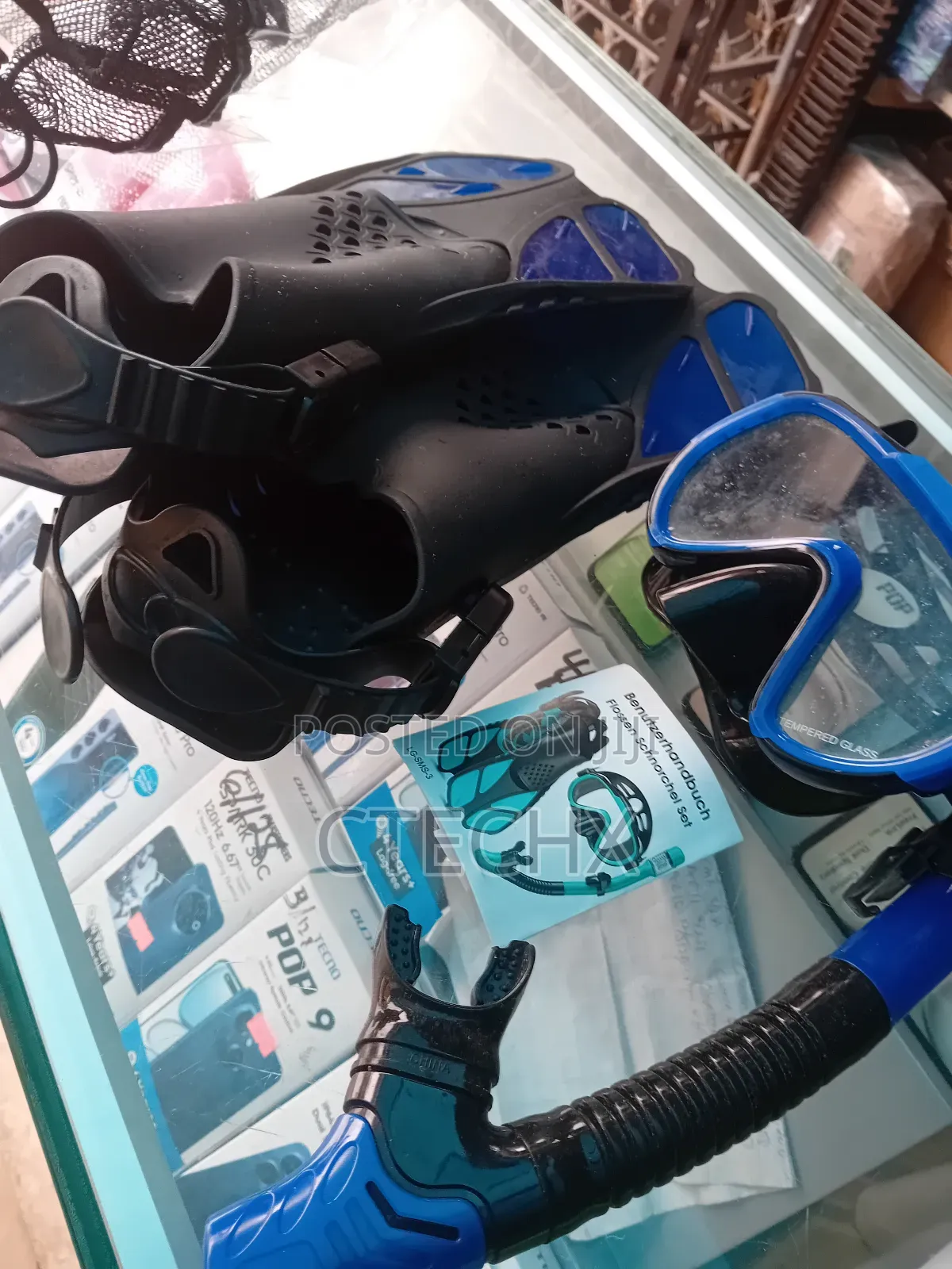 Snorkel Set Adult With Flippers, Anti-Fog Diving Set, Dry Snorkel