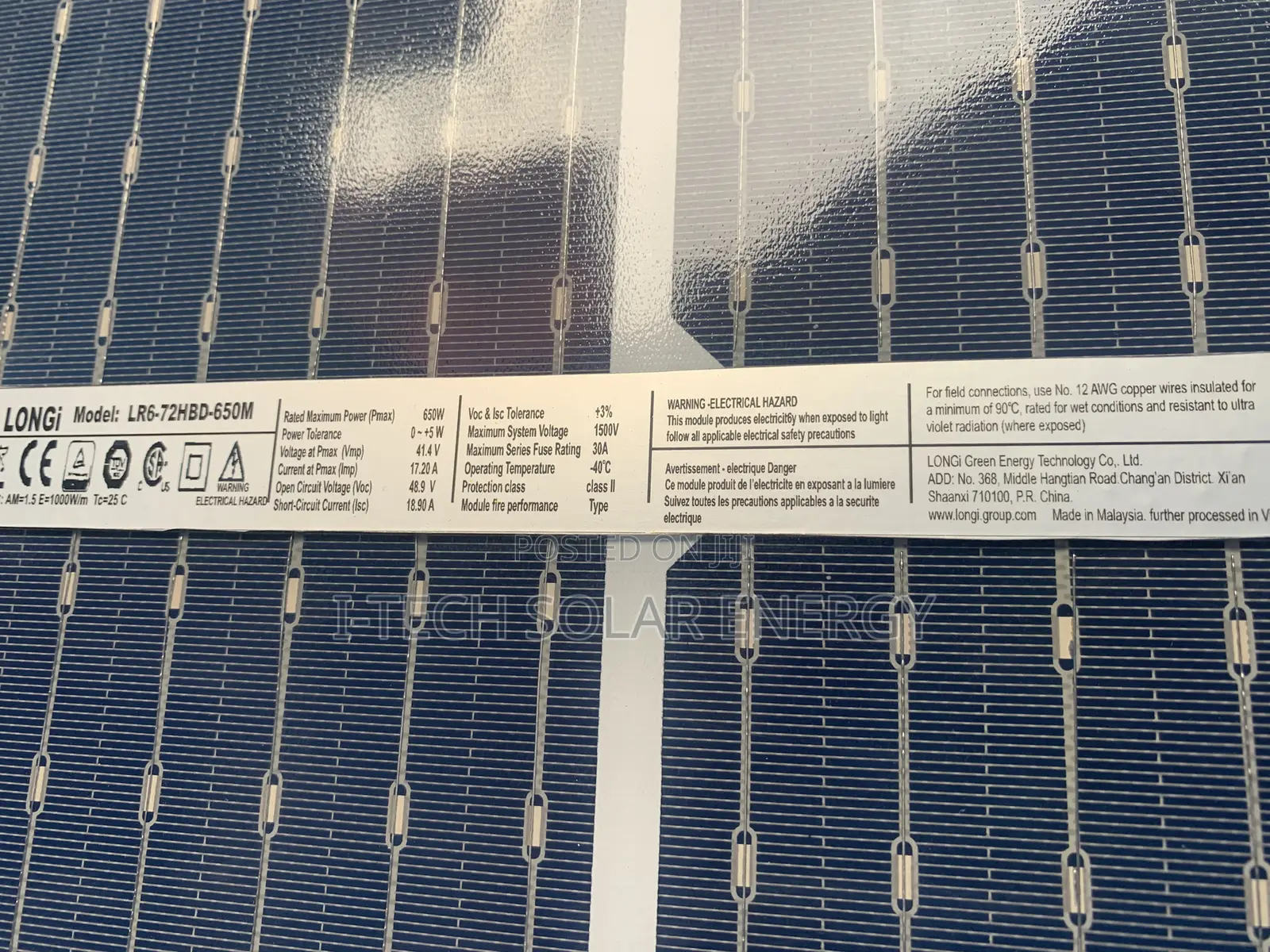 650watts Longi Solar Panel