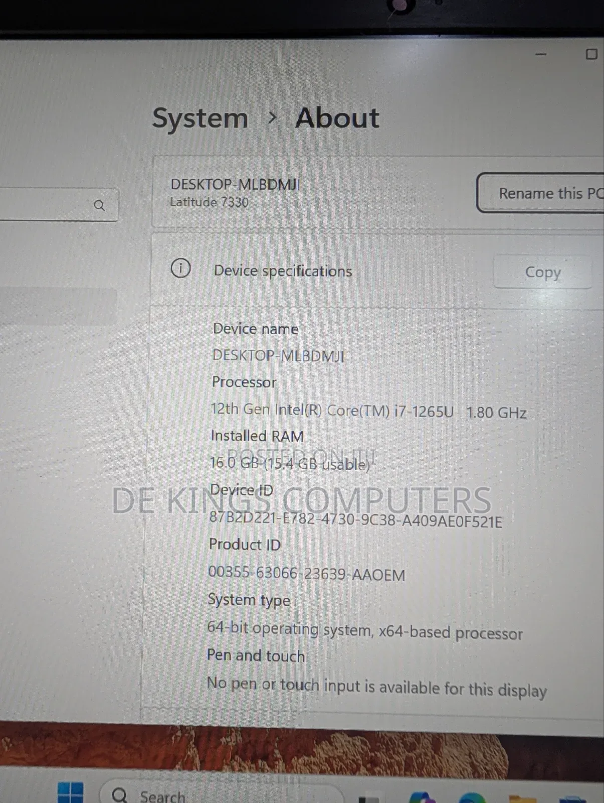 Laptop Dell Latitude 7330 16GB Intel Core i7 SSD 256GB