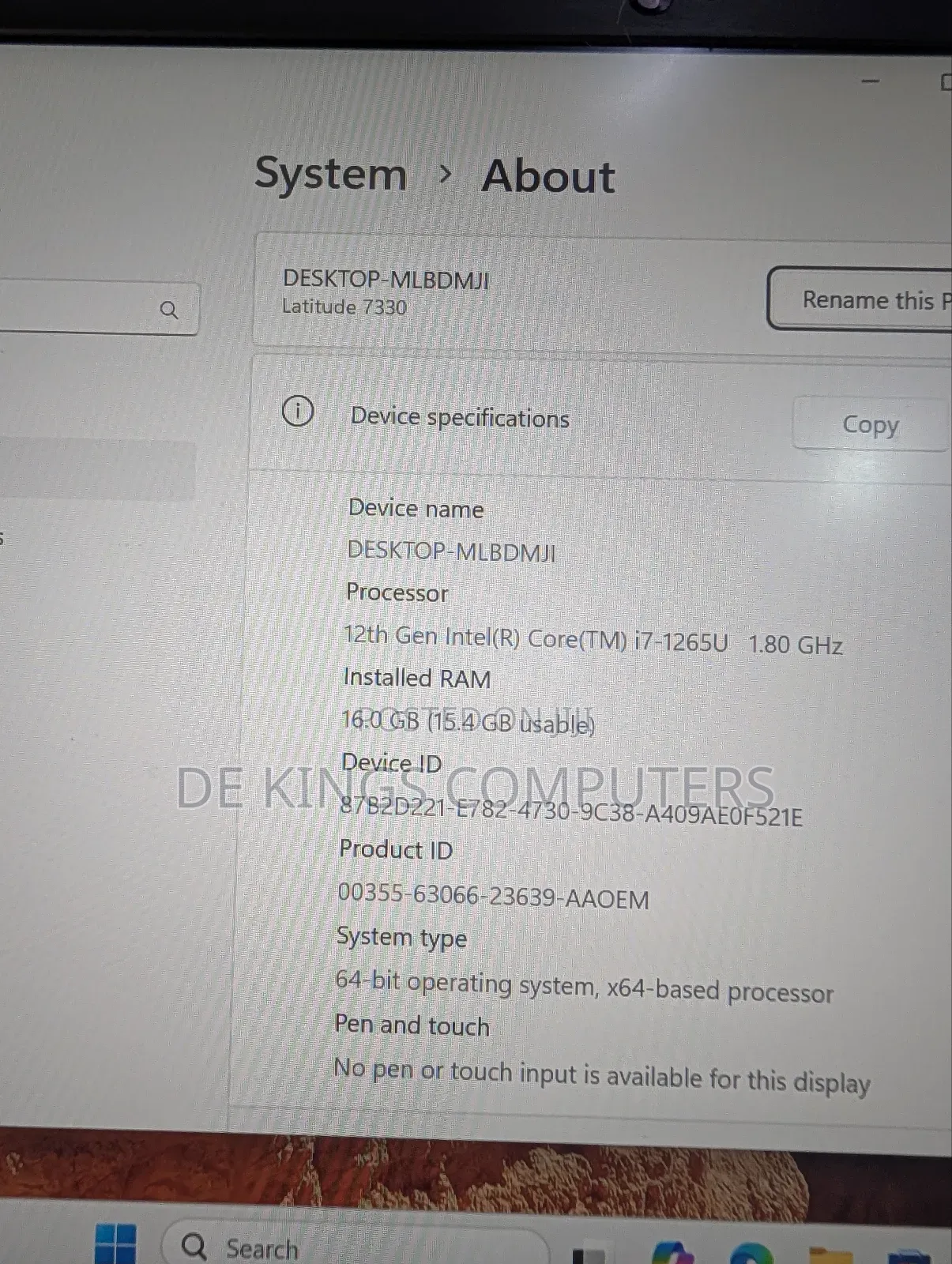 Laptop Dell Latitude 7330 16GB Intel Core i7 SSD 256GB