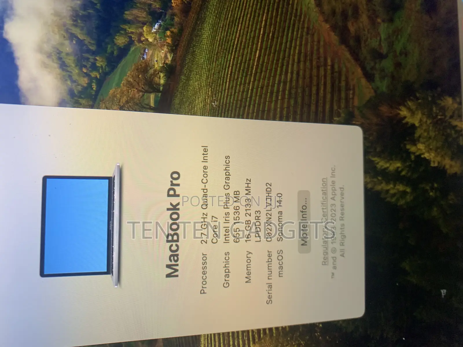Laptop Apple MacBook Pro 16GB Intel Core i7 SSD 512GB
