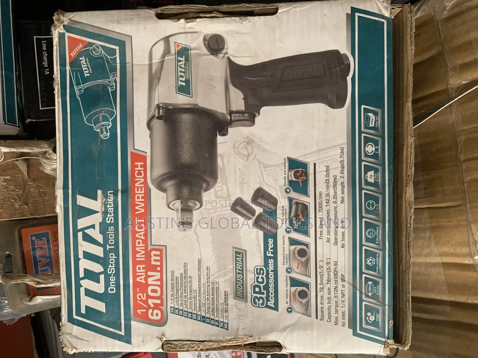 Total 1/2 Air Impact Wrench