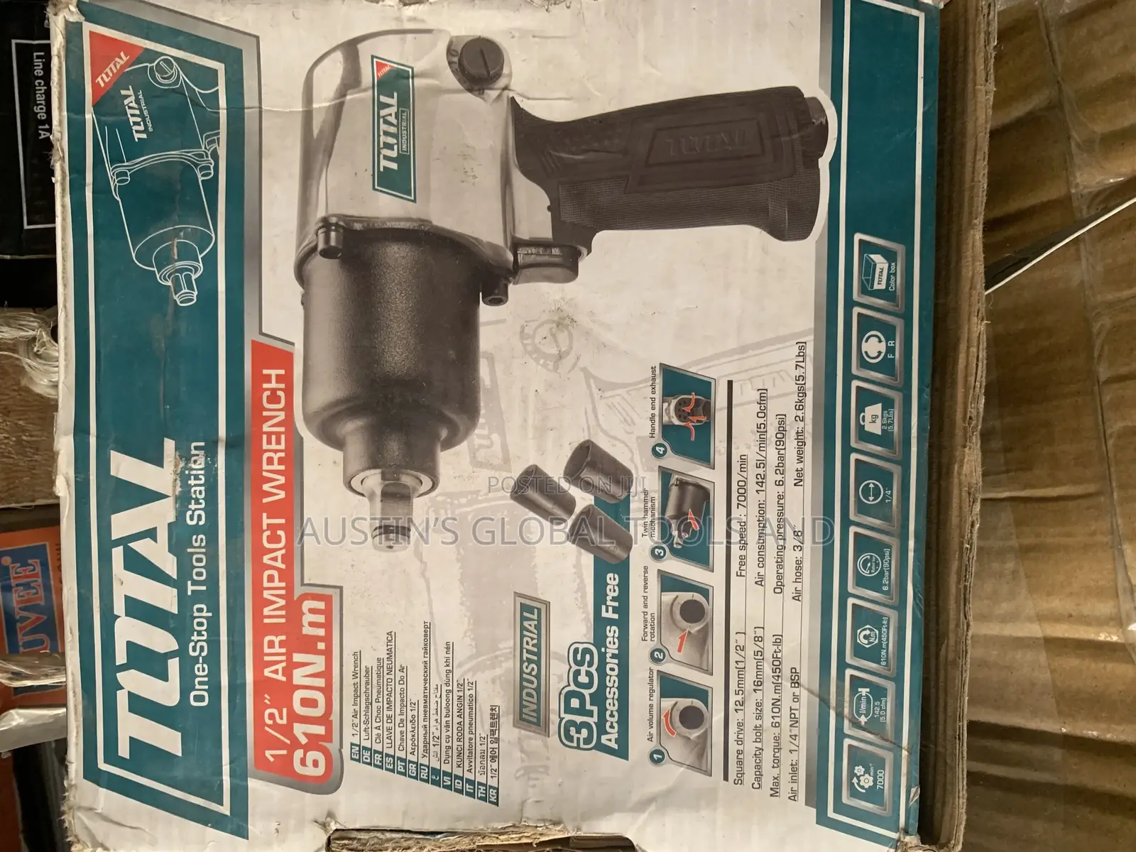 Total 1/2 Air Impact Wrench