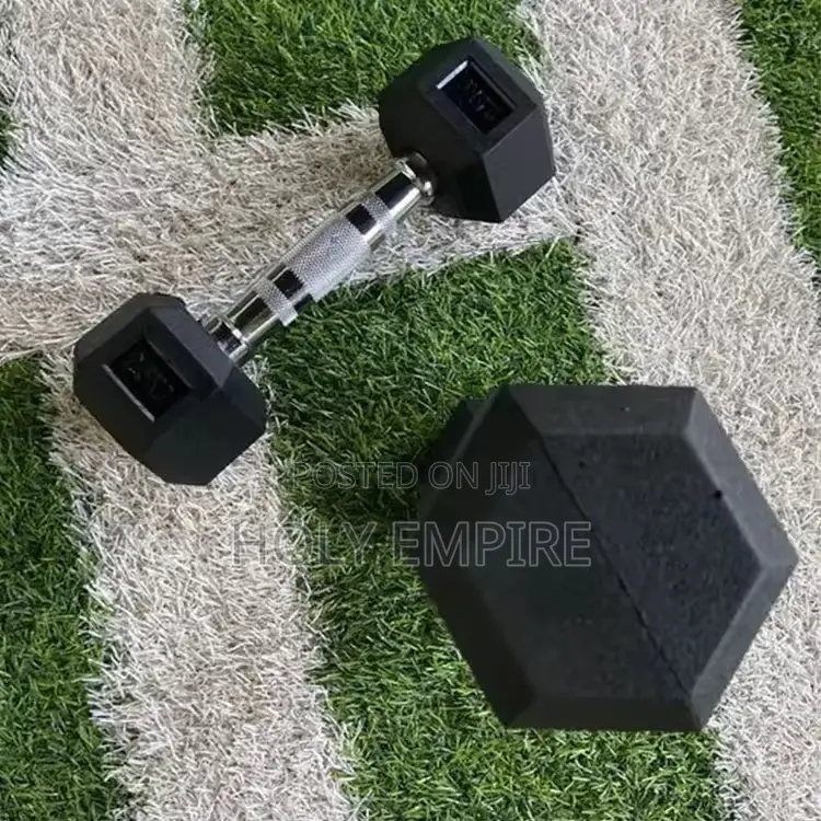2 Pairs 5kg High-Quality Rubber Hexagonal Dumbbells for Home Gymweight