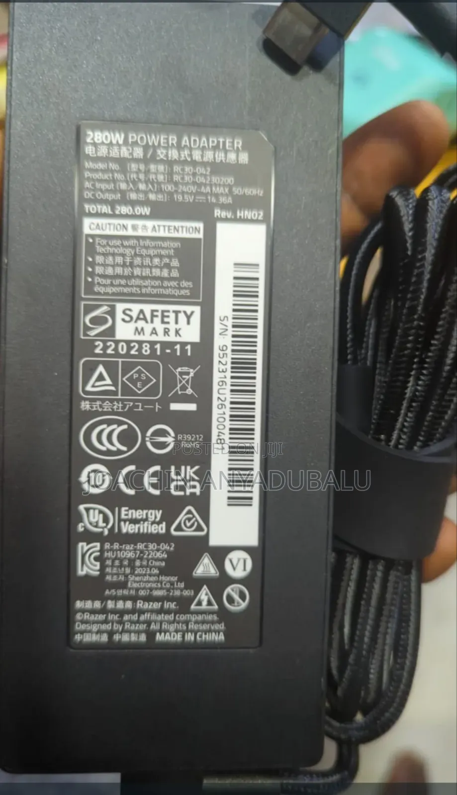 Razor Blade Charger 280w 19.5v - 14.36a Follow Come Charger