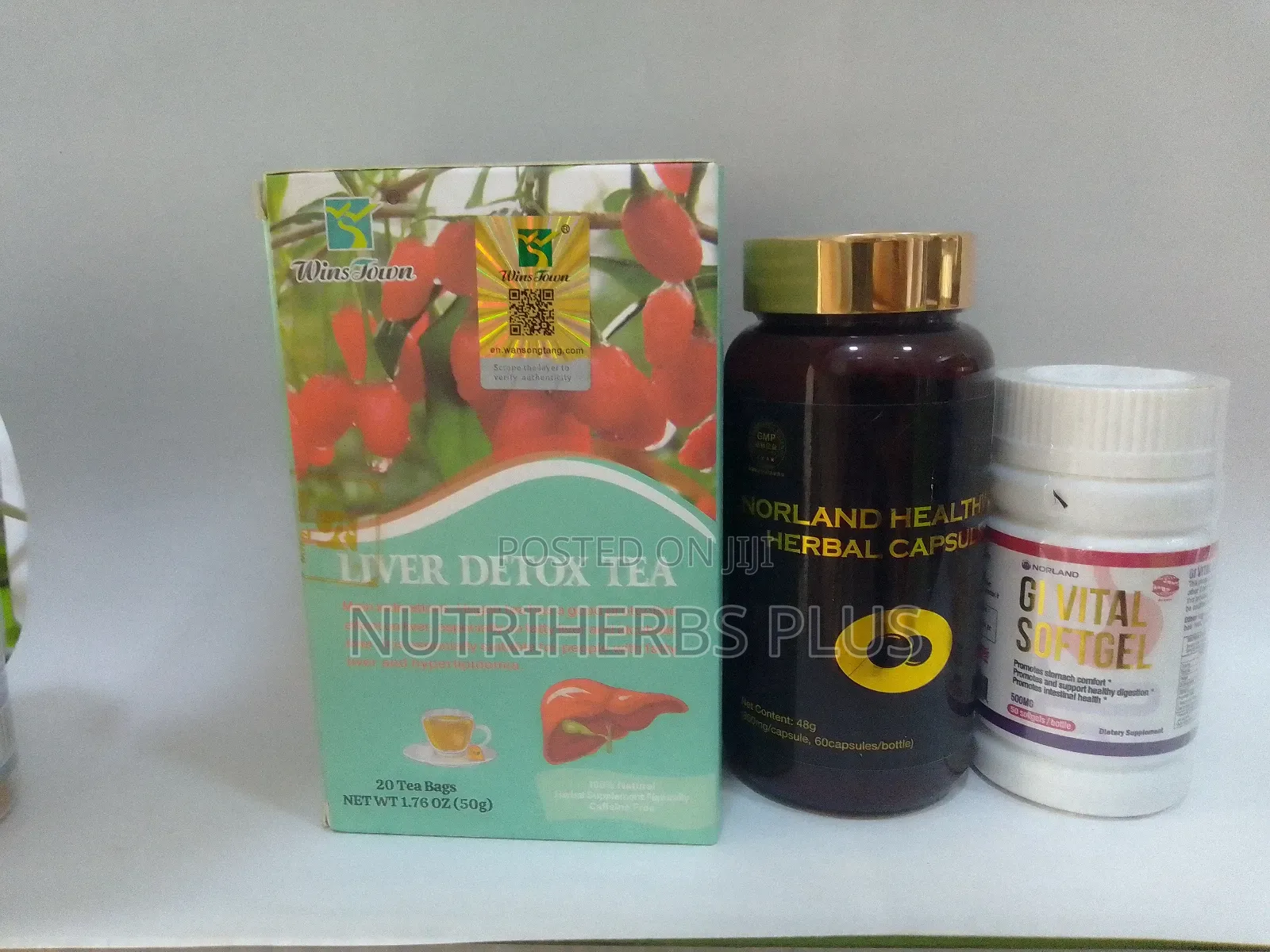 Norland Healthway Herbal Capsules+ Gi Vital+Wins Town Liver Detox Tea