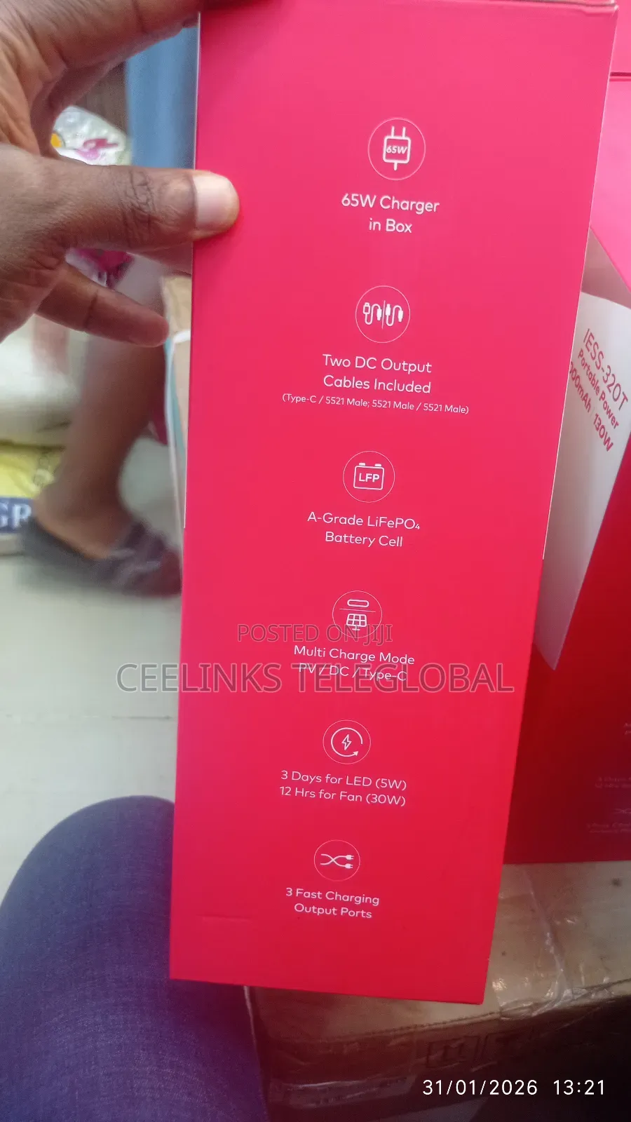 Itel Power-go 100000mahh 320wh Lifepo4 Battery 130w