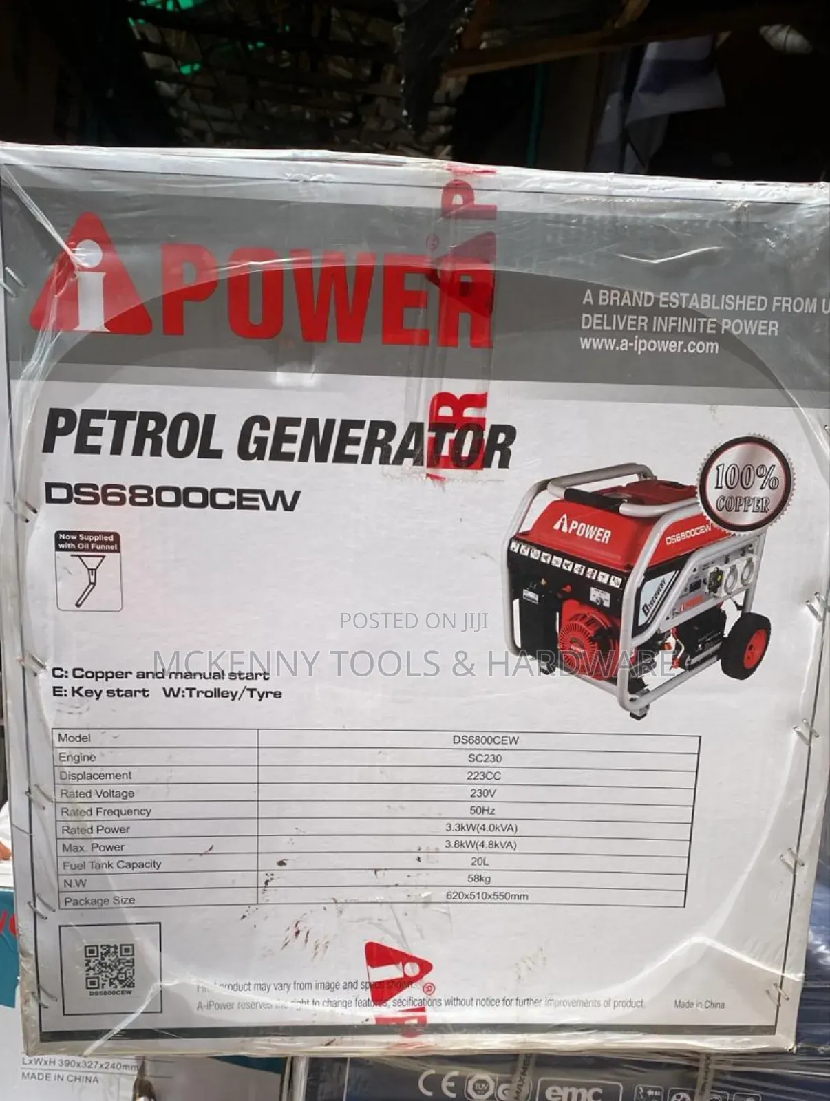 -power Petrol Generator – Ds6800cew (100% Copper