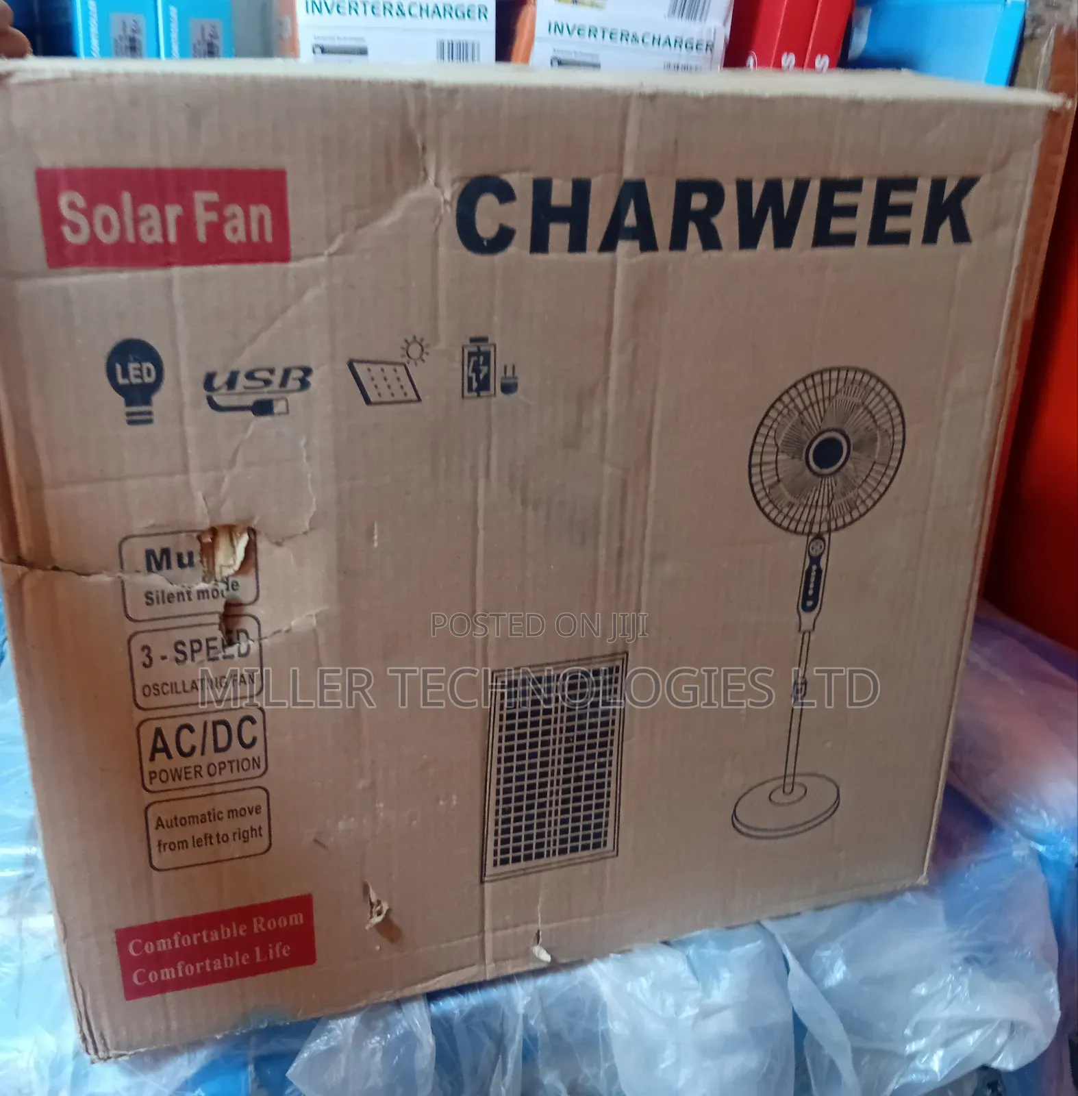 Charweek Solar Rechargeable Fan