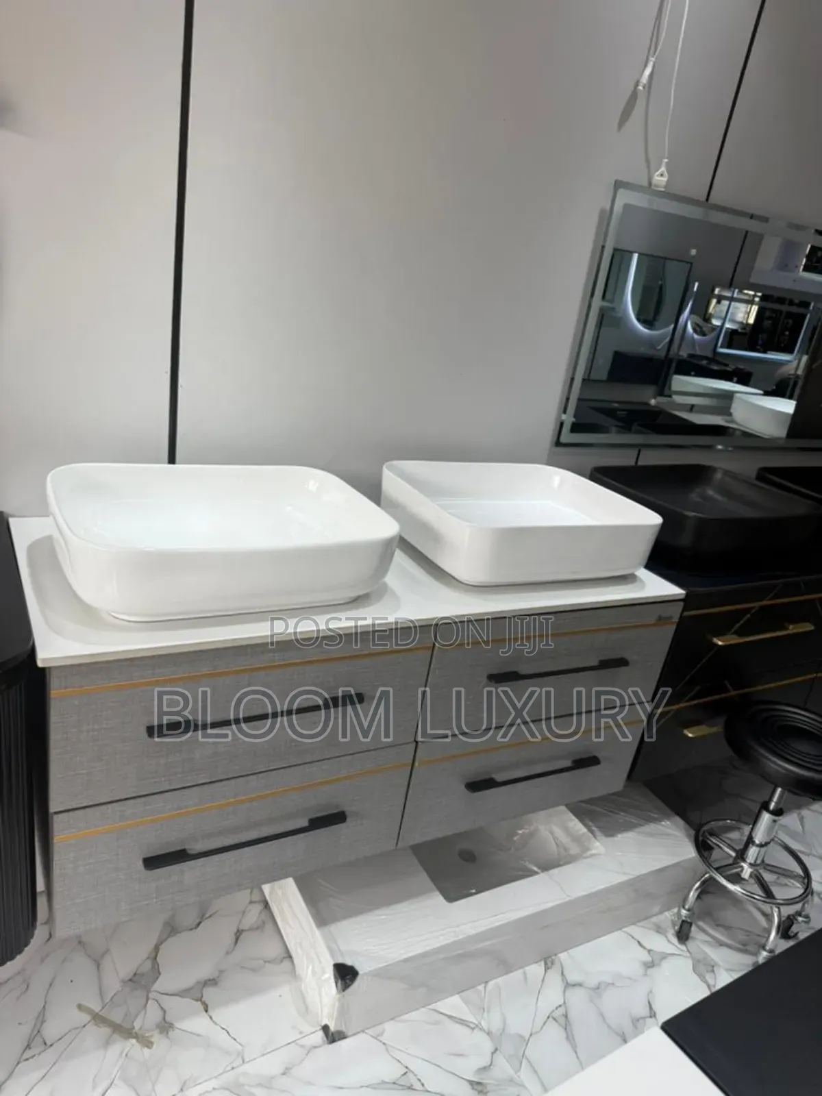 Double Cabinet With Led Mirror