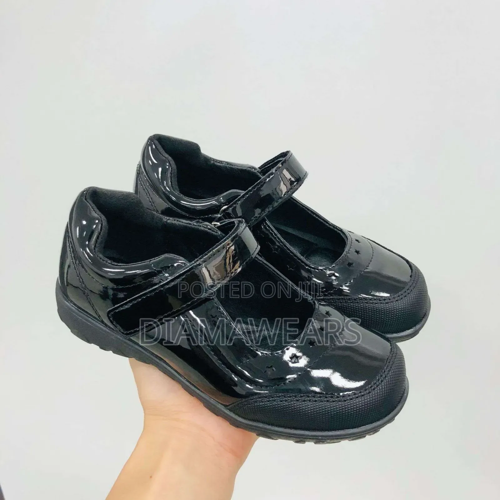 Girls Black Low Heel School Quality Shoe