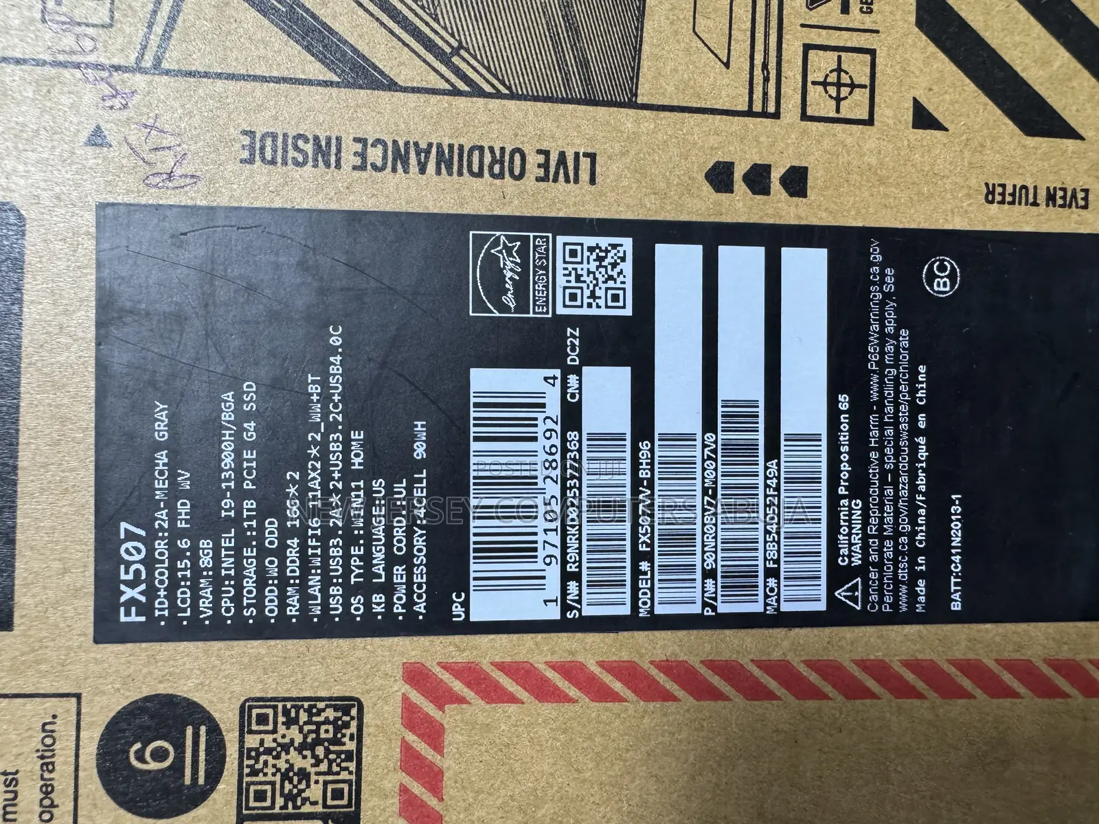 New Laptop Asus TUF Dash F15 32GB Intel Core i9 SSD 1T