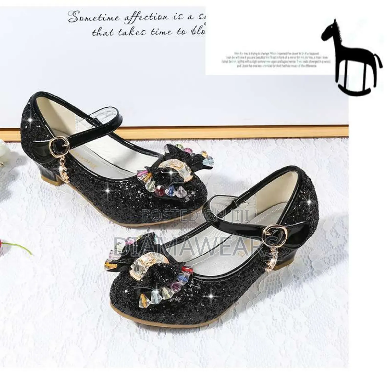 Black Special Occasion Princess Dress Shoe New Arrival Witj Stone