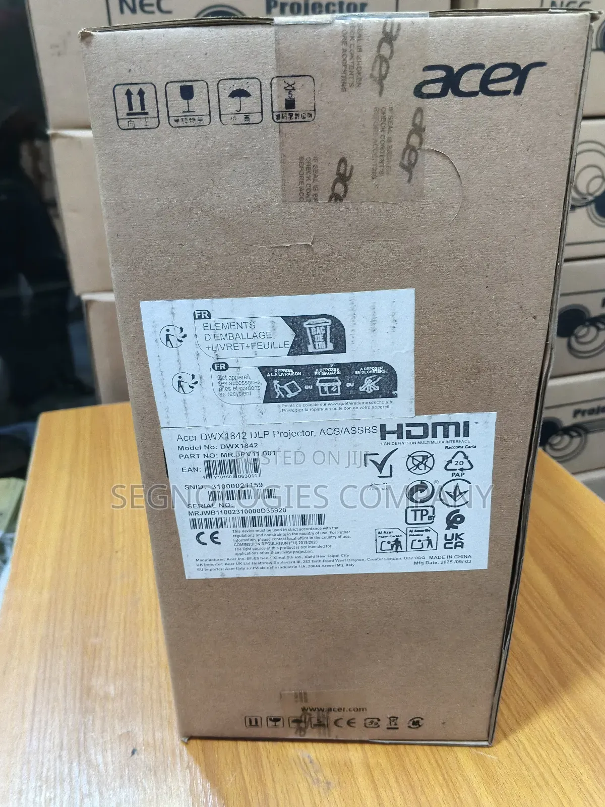 Acer Dwx1842 4000 Lumens Dlp Projector