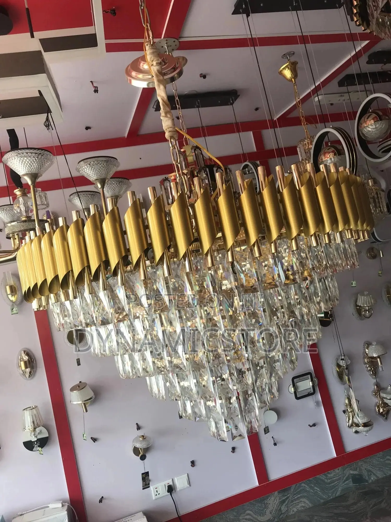 Golden Crystal Chandelier