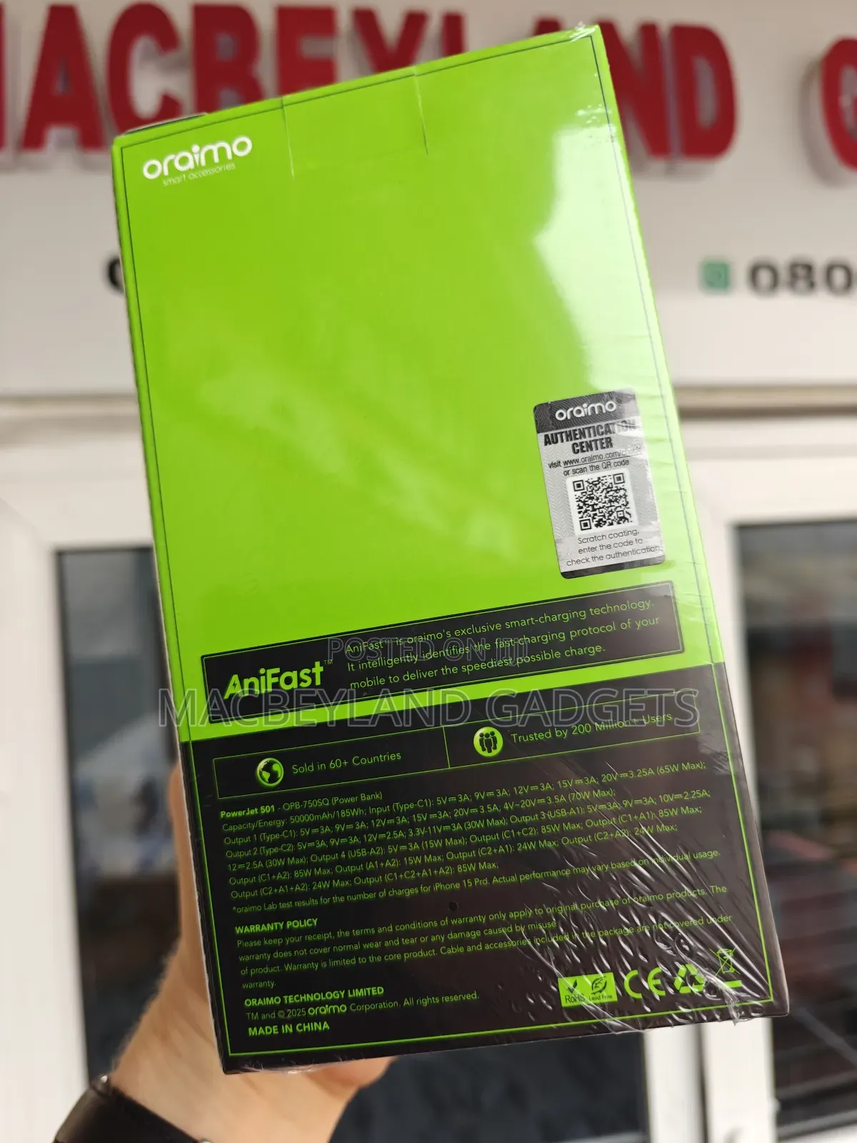 Oraimo Power Jet 501, 50,000mah Power Bank 85 Watts, Brand New Sealed