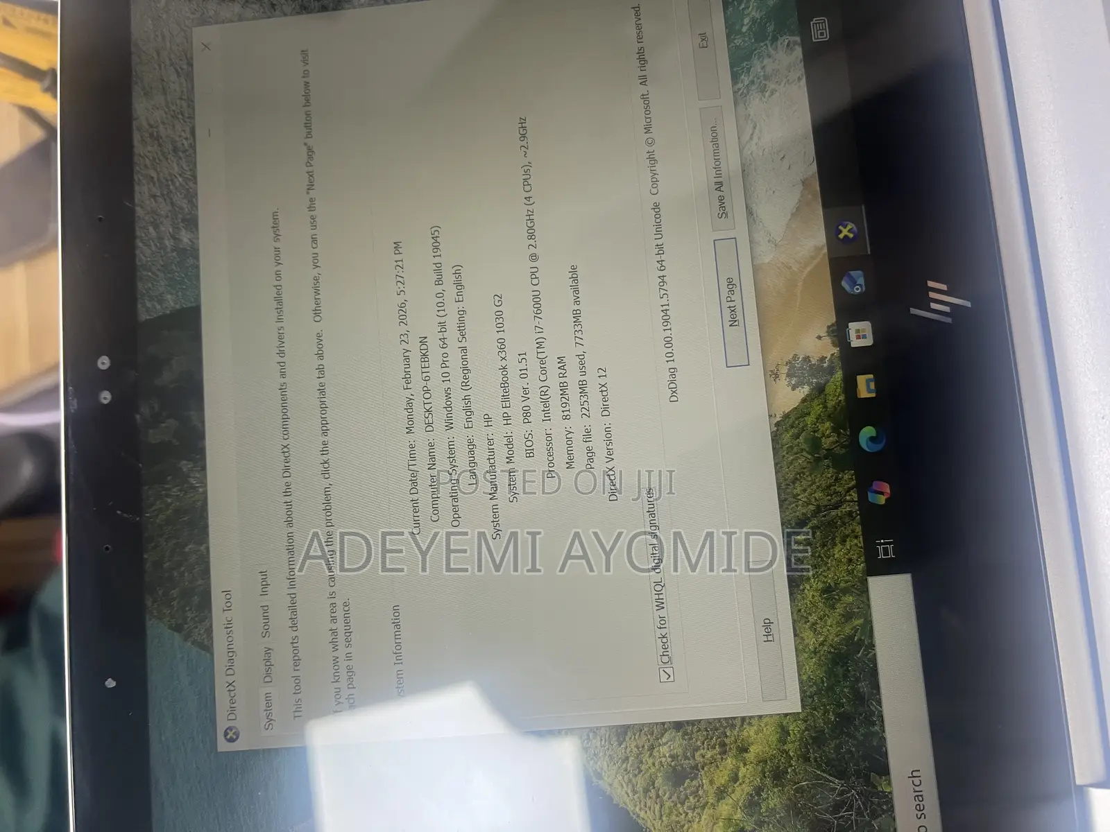 Laptop HP EliteBook x360 1030 G2 8GB Intel Core i7 SSD 512GB