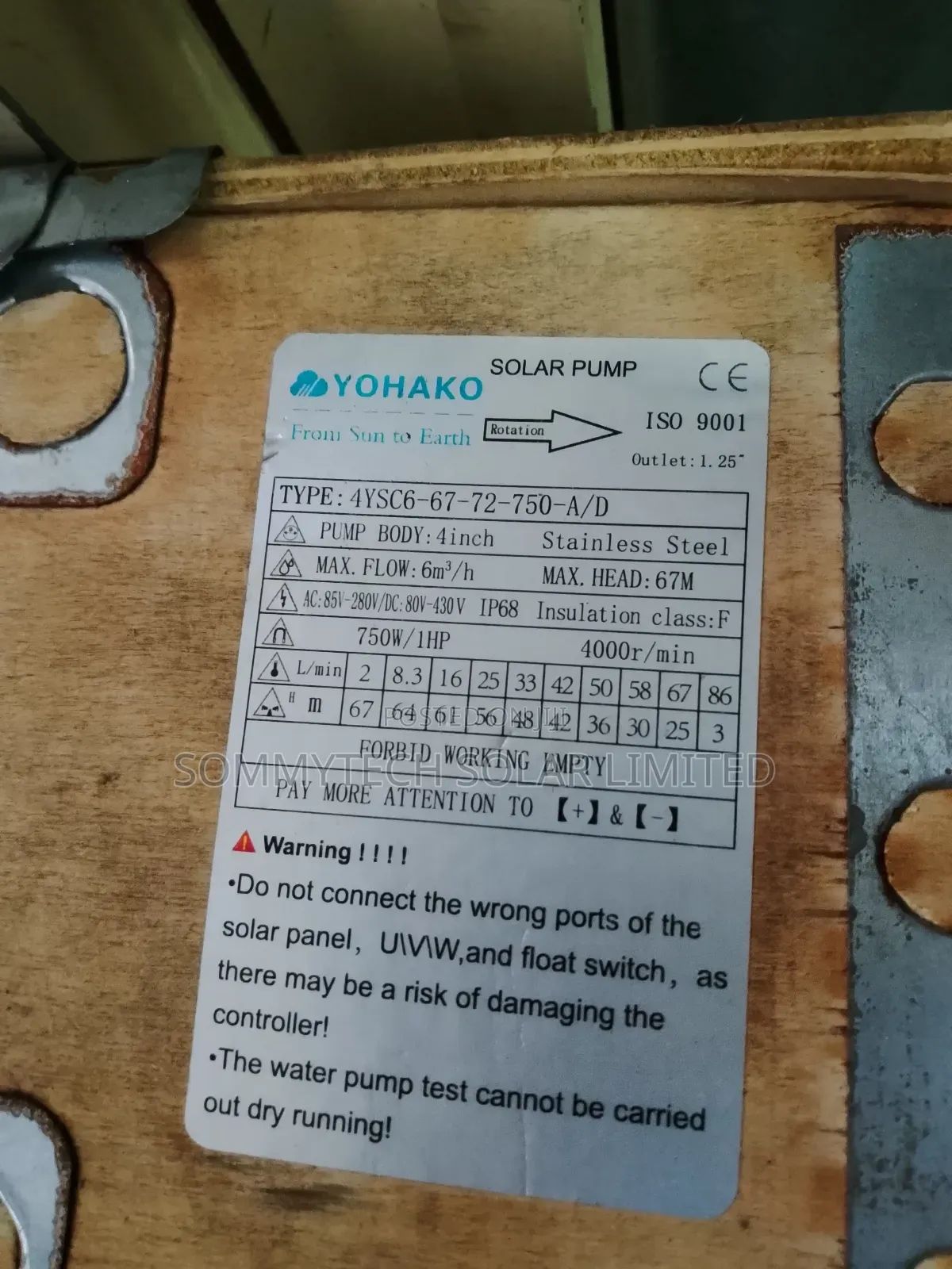 1hp Dc Yohako Solar Pump