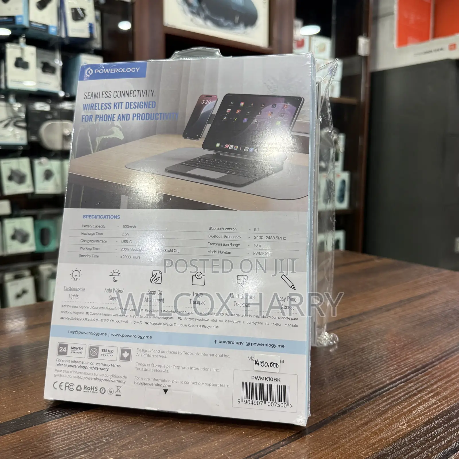 Powerology Wireless Magic Keyboard for iPad 11th Gen 10th Gen