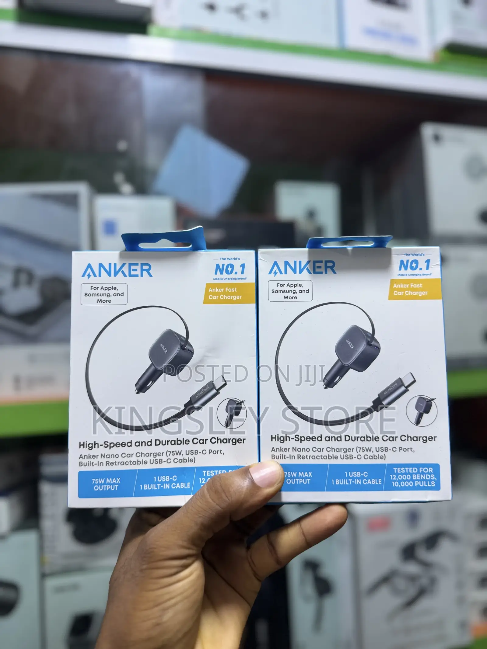 Anker Retractable Usb-c Car Charger, 75w Built-in Retractable Cable
