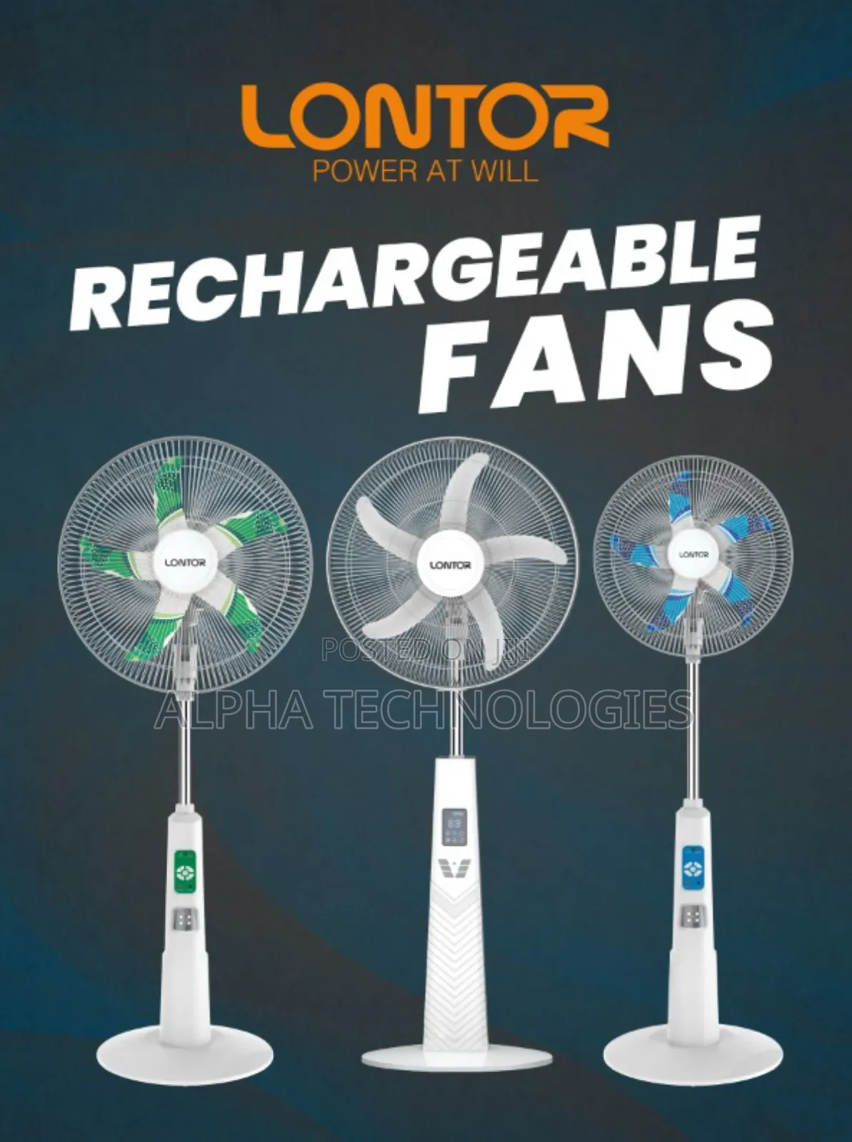 Lontor 18" Rechargeable Fan