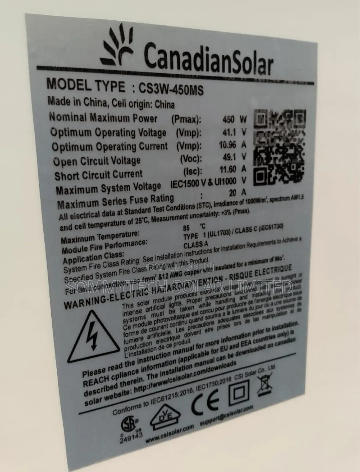 450w Canadian Panel