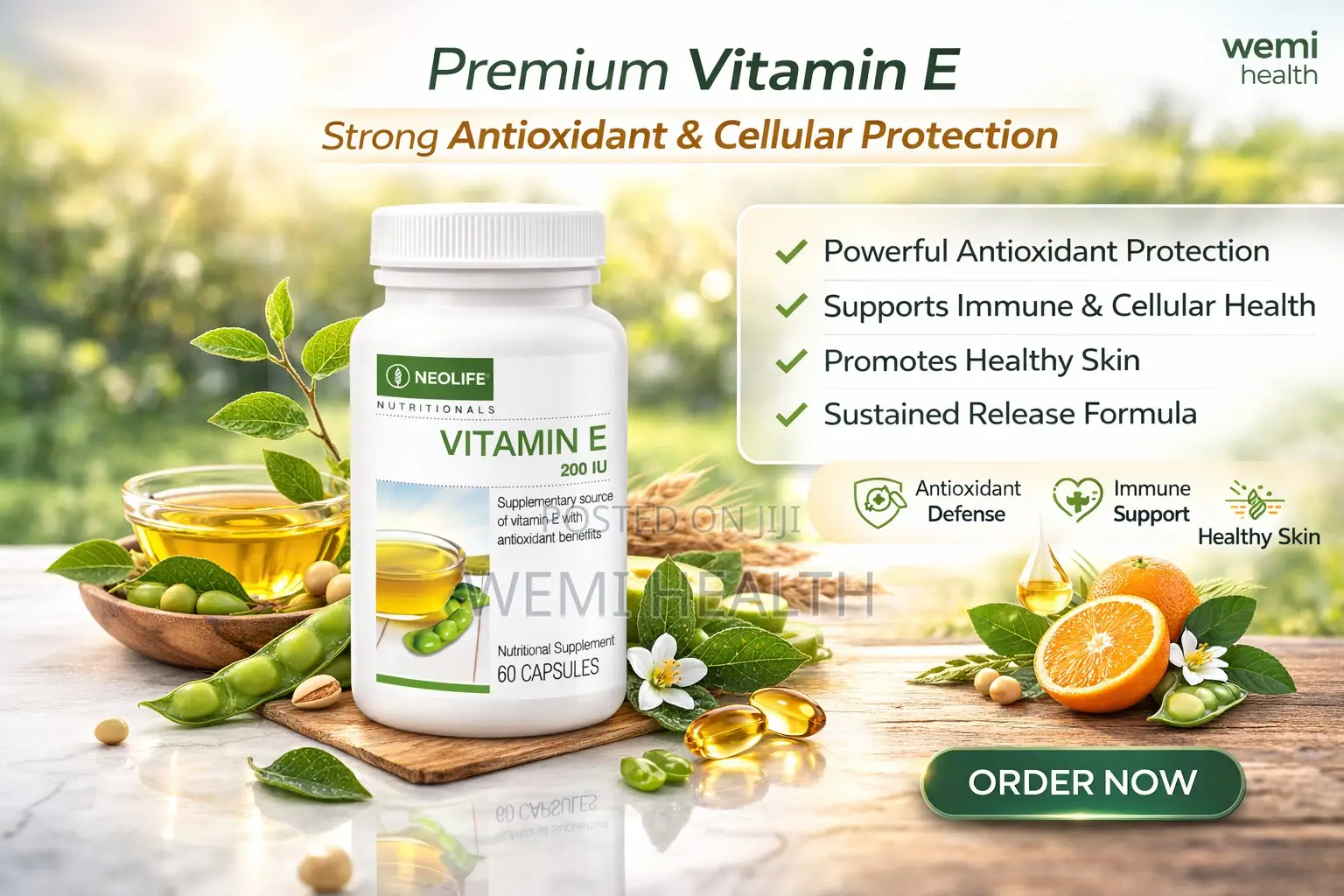 Vitamin E 200 I.U. - 60 Capsules (Single) for Overall Health