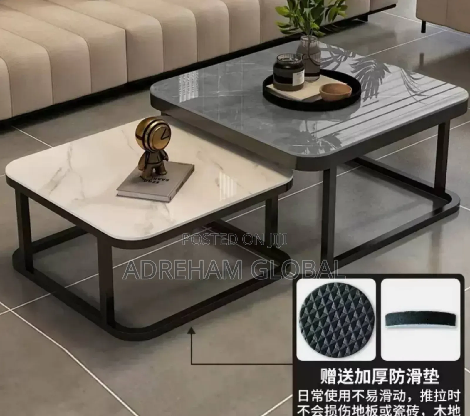 2in1 Square Combination Creative Scalable Metal Glass Center Table