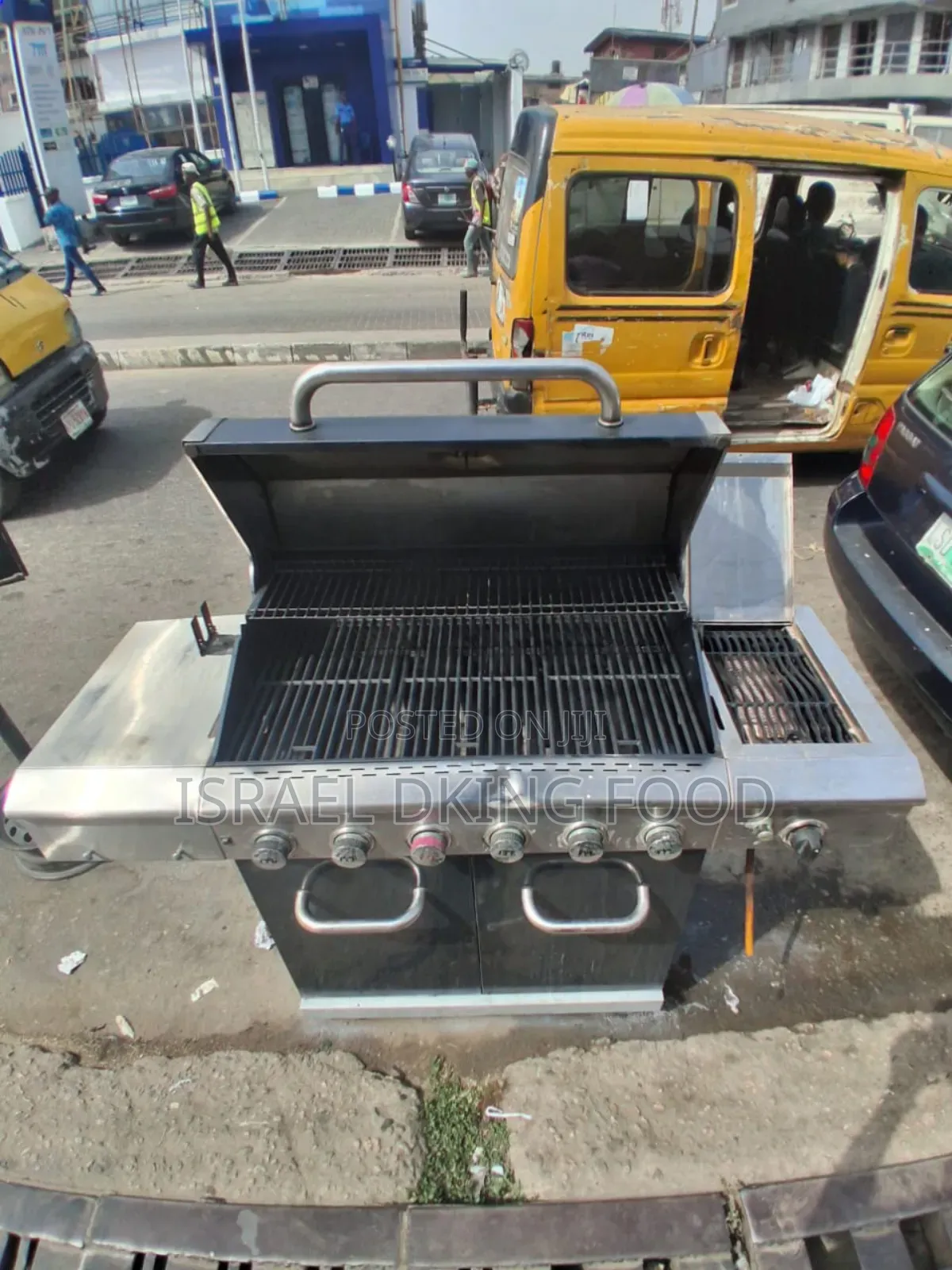 Fairly Used Industrial Gas 7burner Barbecue Machine With Cabinet