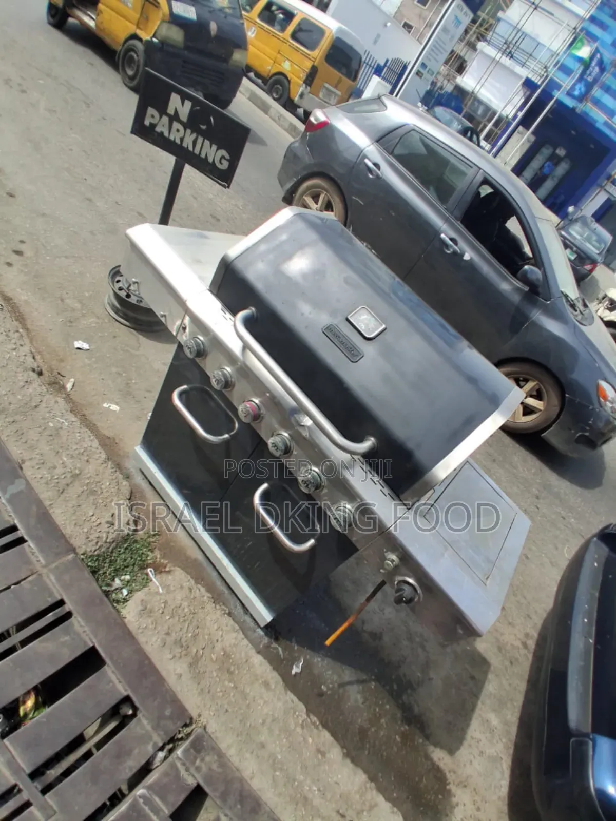 Fairly Used Industrial Gas 7burner Barbecue Machine With Cabinet