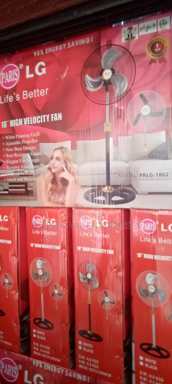 18 Inches Lg Standing Fan Red