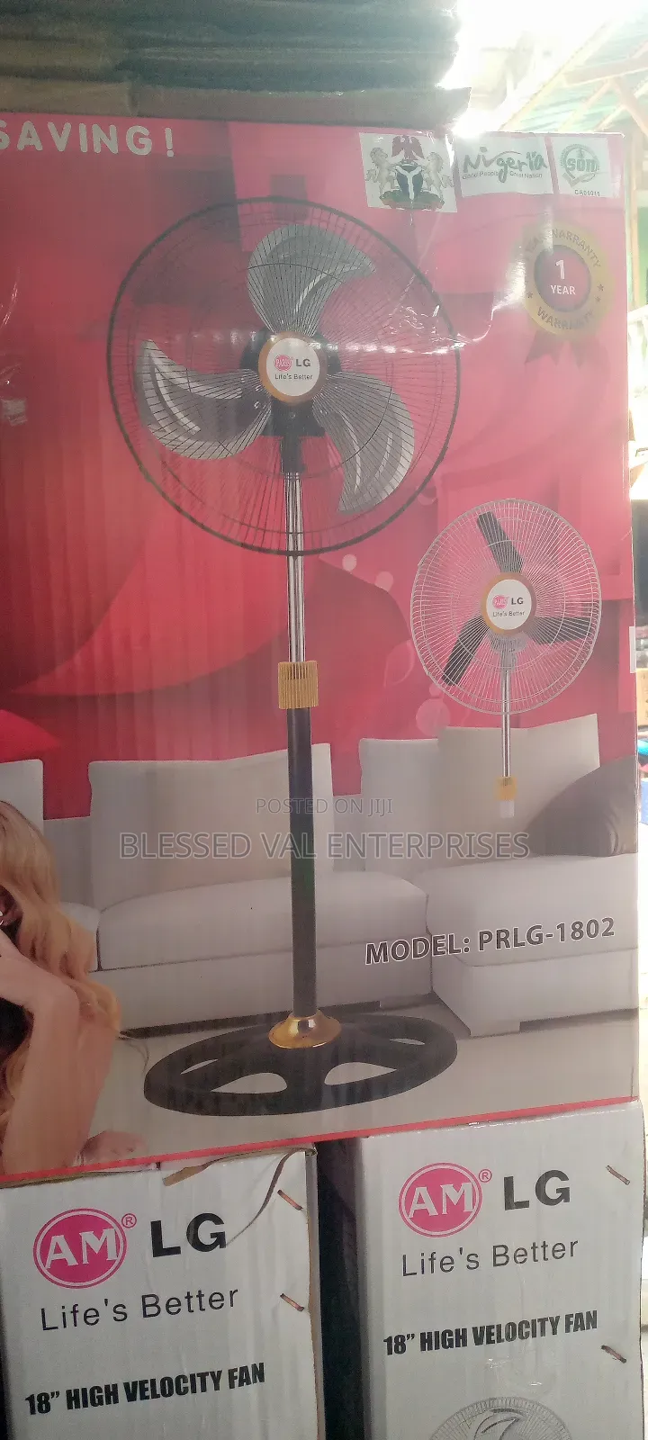 18 Inches Lg Standing Fan Red