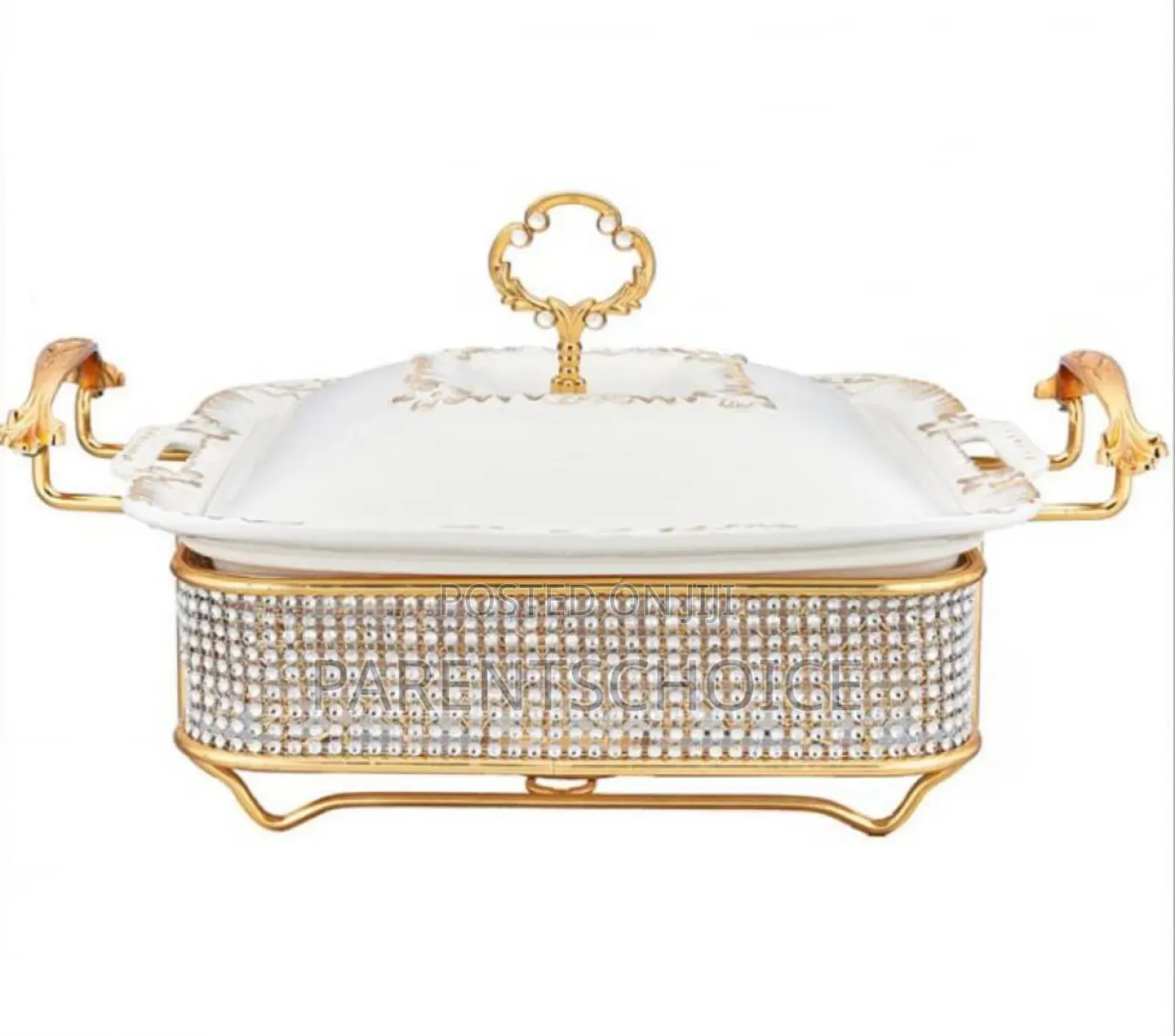 Diamond-Studded Hot Pot Buffet Stove, Square Ceramic Buffet Stove-3pcs