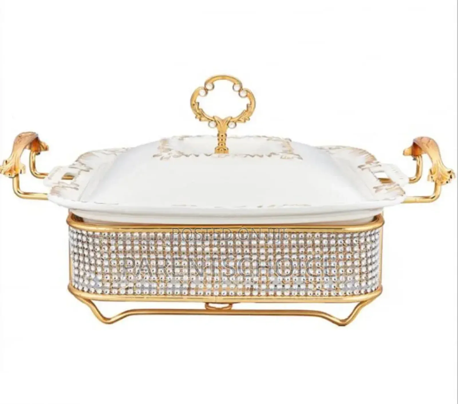 Diamond-Studded Hot Pot Buffet Stove, Square Ceramic Buffet Stove-3pcs