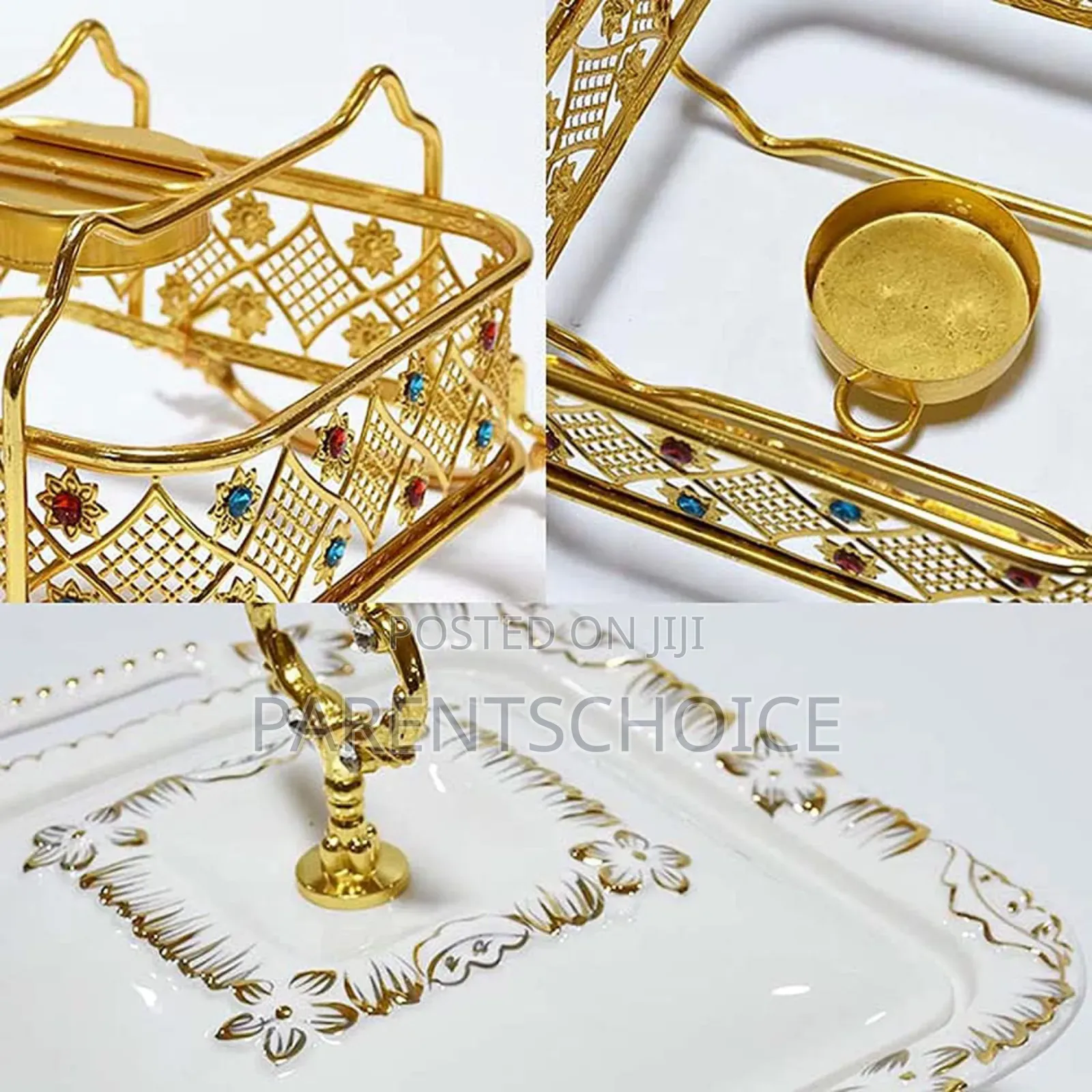 Diamond-Studded Hot Pot Buffet Stove, Square Ceramic Buffet Stove-3pcs