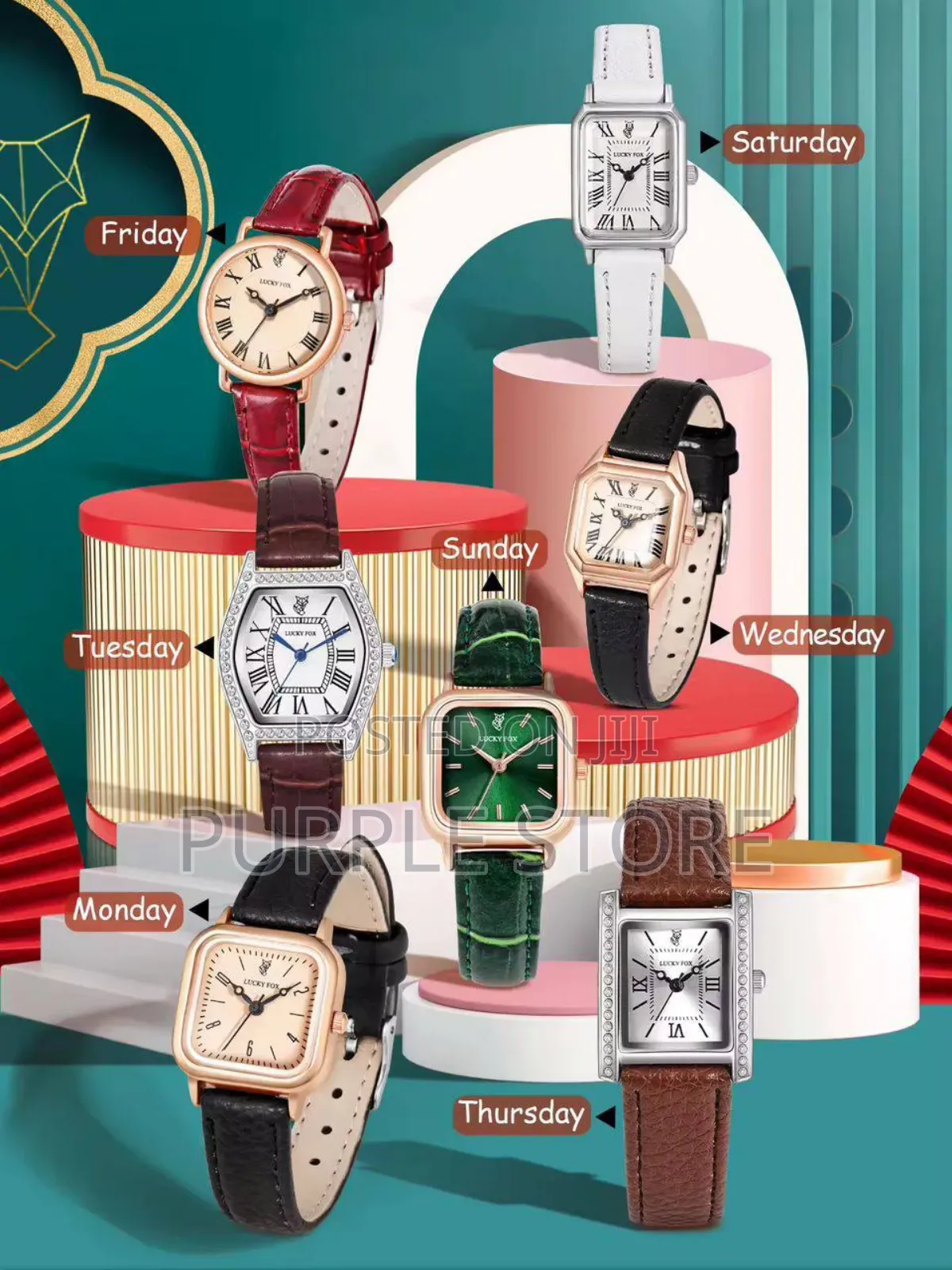 Lucky Fox 7 Watches in One Pack Watch as Seen