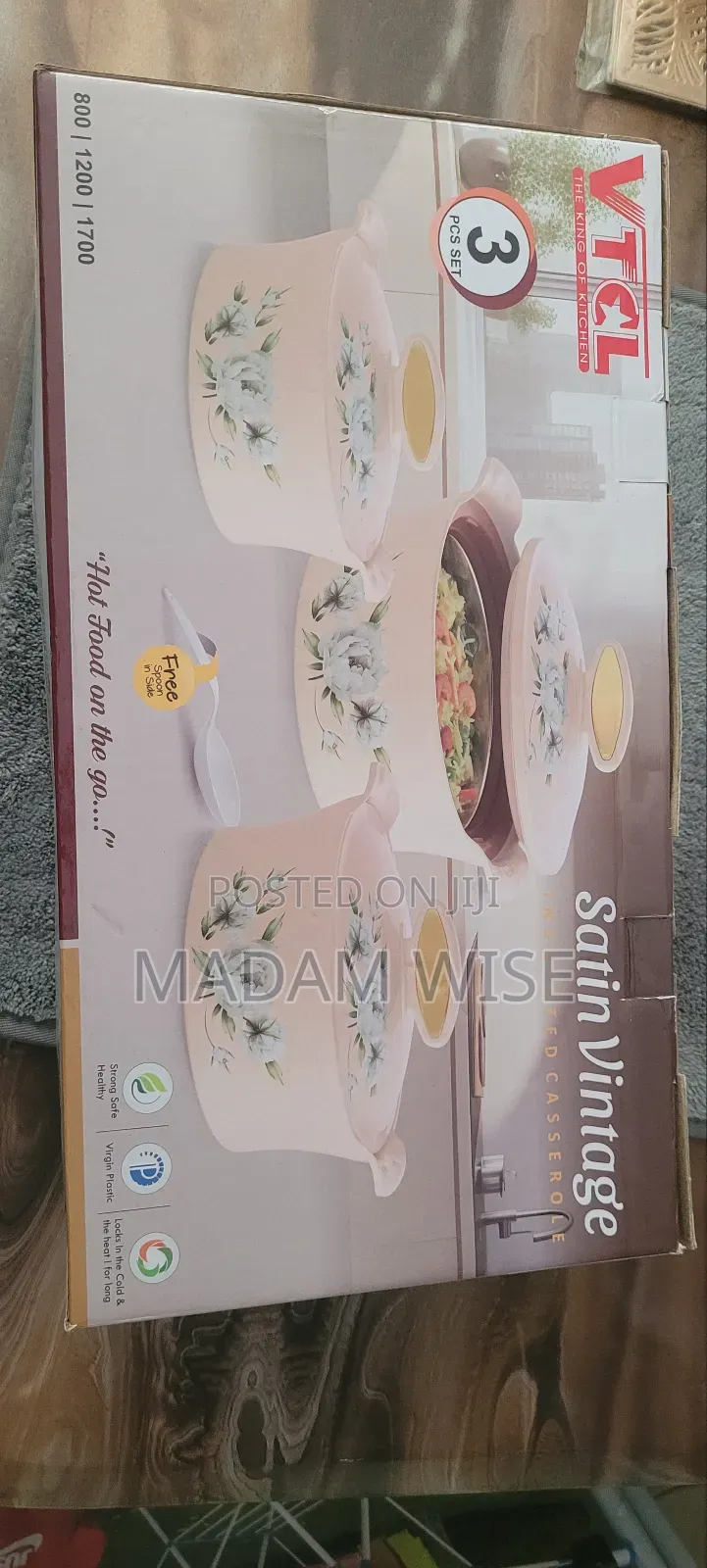 Insulated Hot Pot Dish. VTCL Brand. 3 Set.
