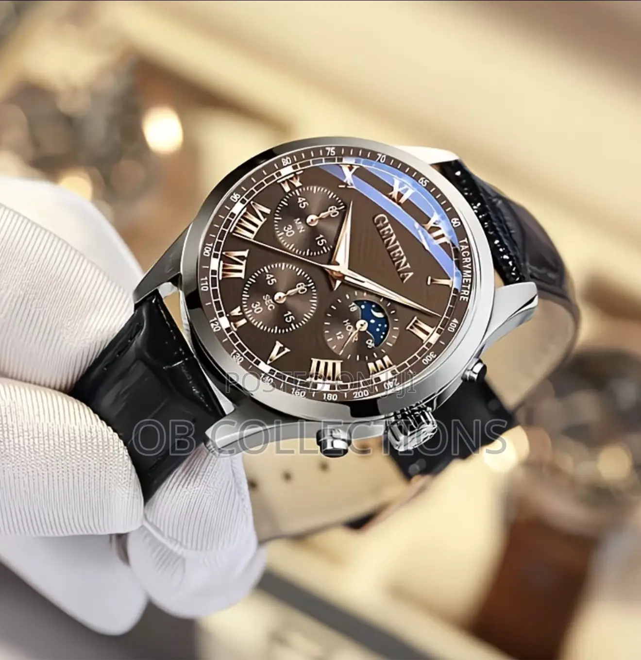 Obc Signature Men’S Luxury Leather Watch