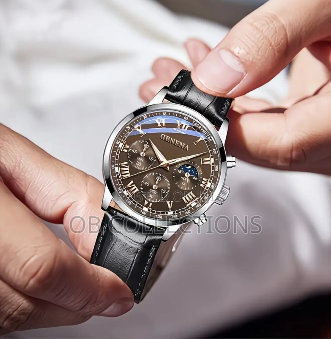 Obc Signature Men’S Luxury Leather Watch