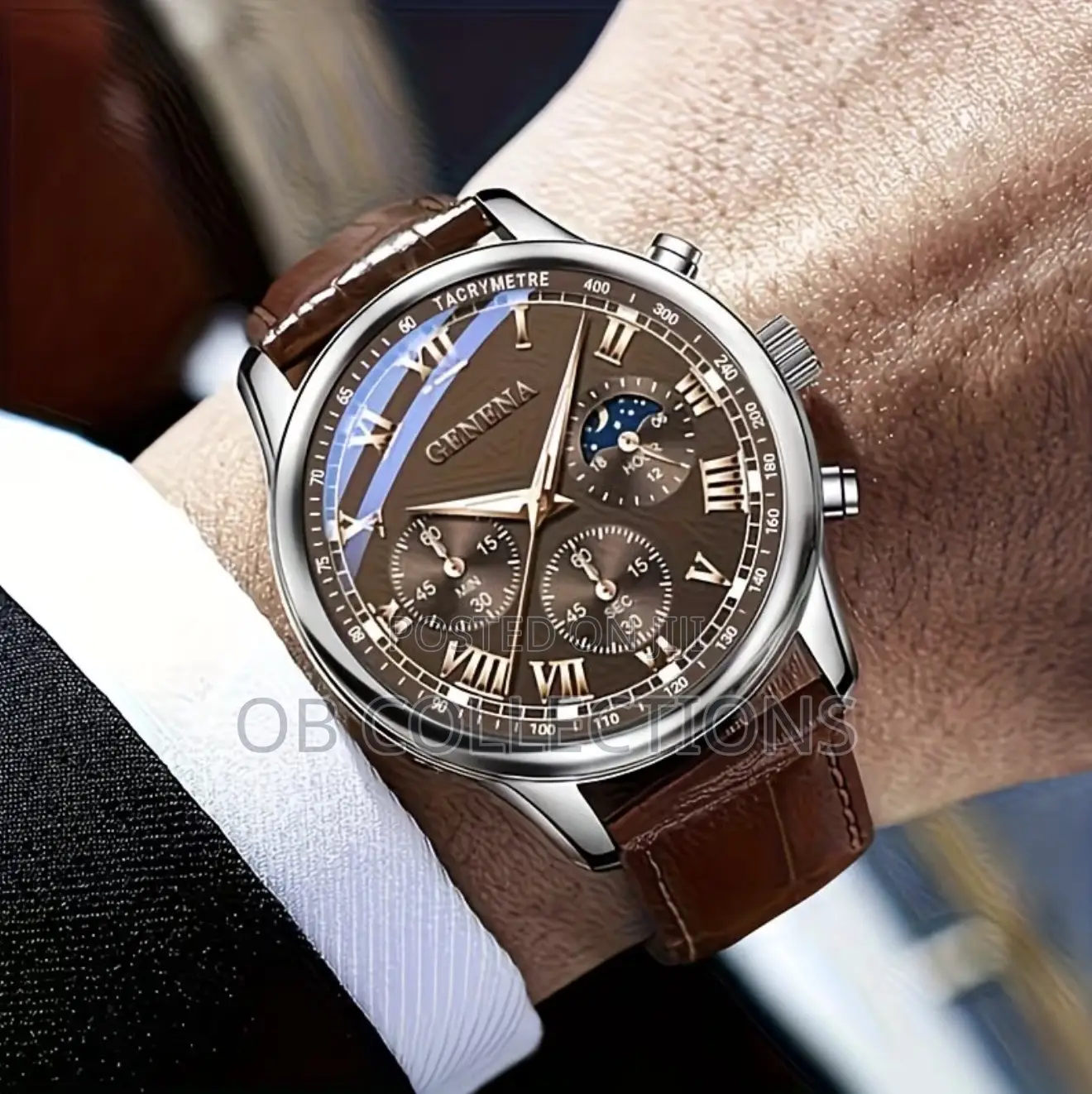 Obc Signature Men’S Luxury Leather Watch