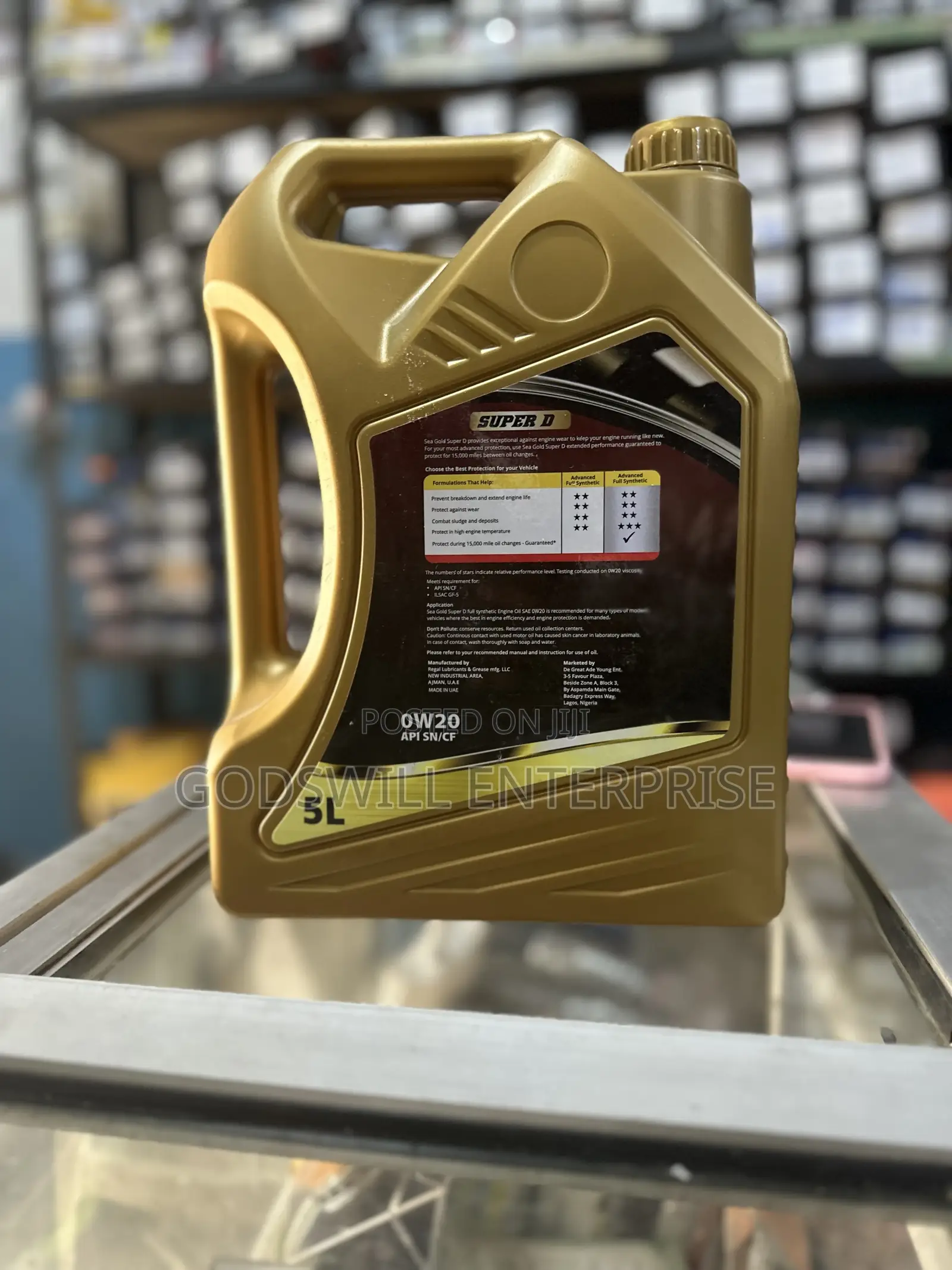 Sea Gold Super D 0w-20 Fully Synthetic Engine Oil (5 Litres)