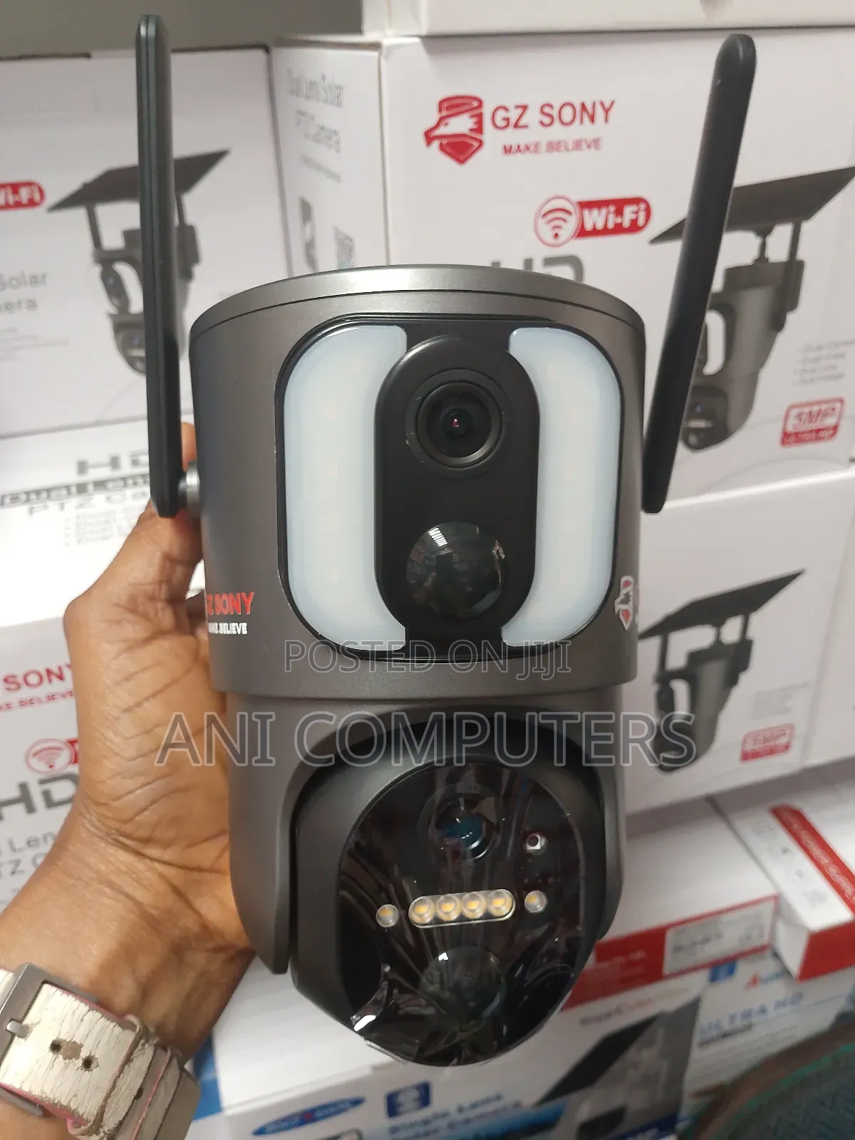 Gz Sony Wifi Hd Ubox Dual Lens Solar PTZ Camera 5mp