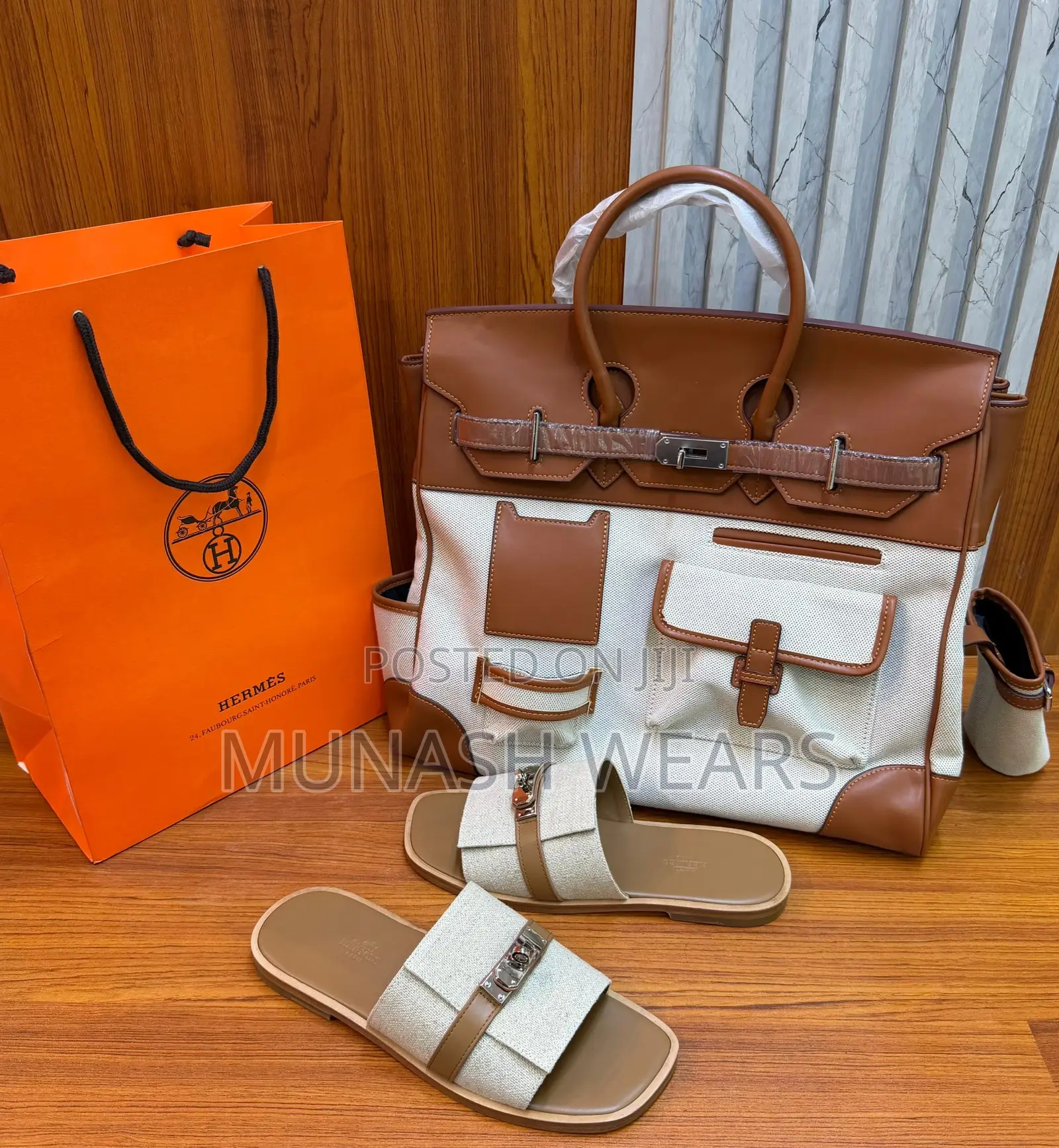 Luxury Hermes Bag X Slipers For Classic Men