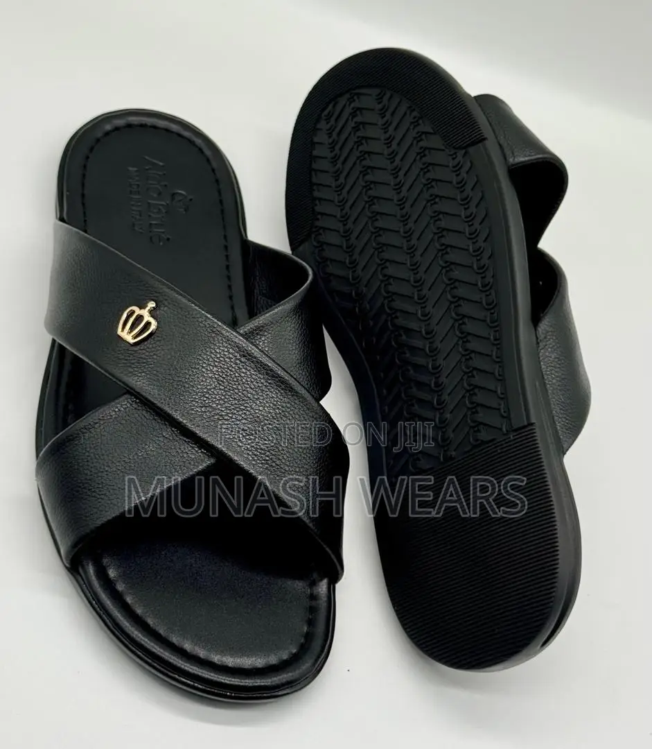 Italian Leather Slipers For Men 40-46