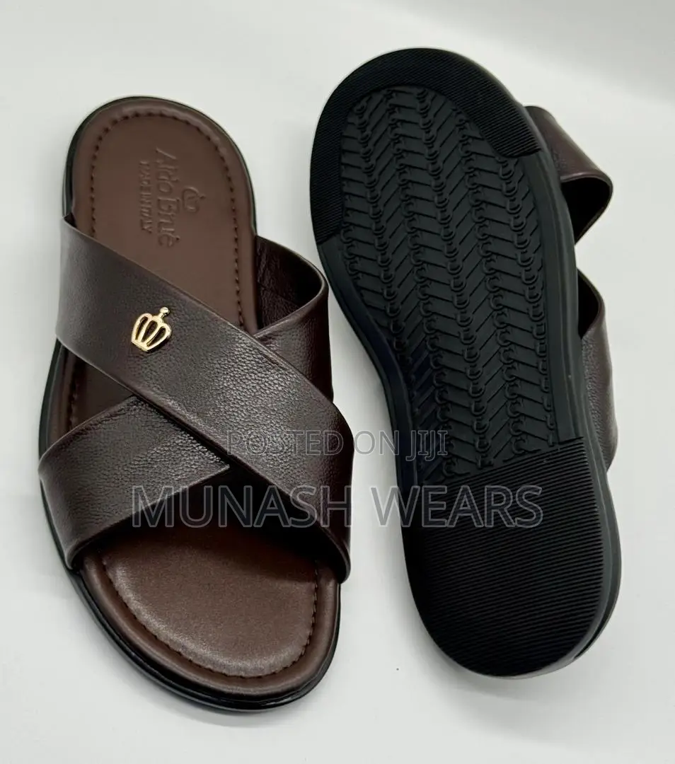 Italian Leather Slipers For Men 40-46