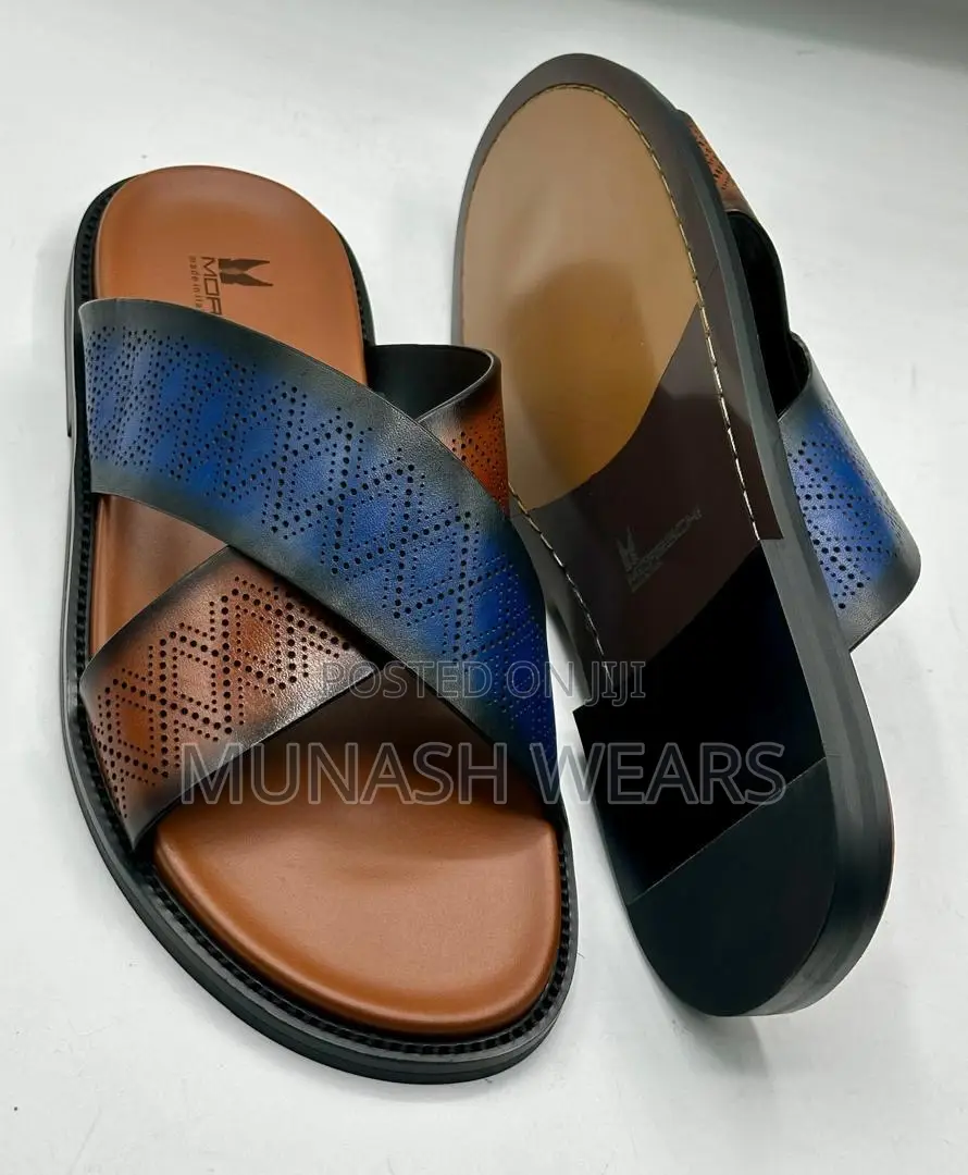 Italian Leather Slipers For Men 40-46