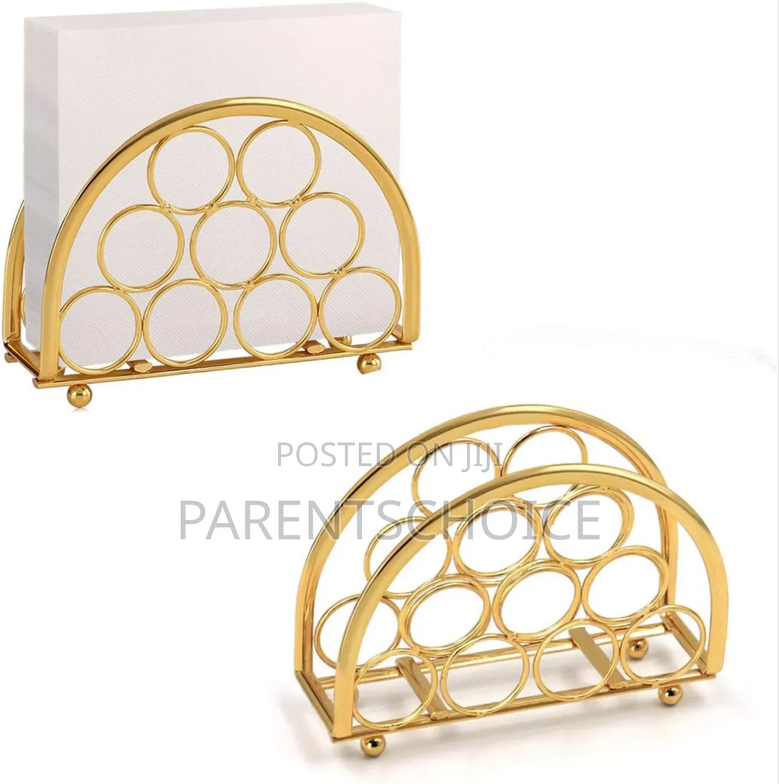 Gold Decorative Napkin Holder for Tables, Kitchen, Restaurant and Bar