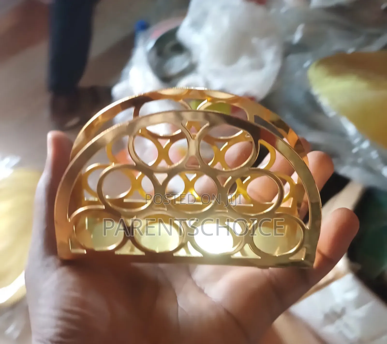 Gold Decorative Napkin Holder for Tables, Kitchen, Restaurant and Bar