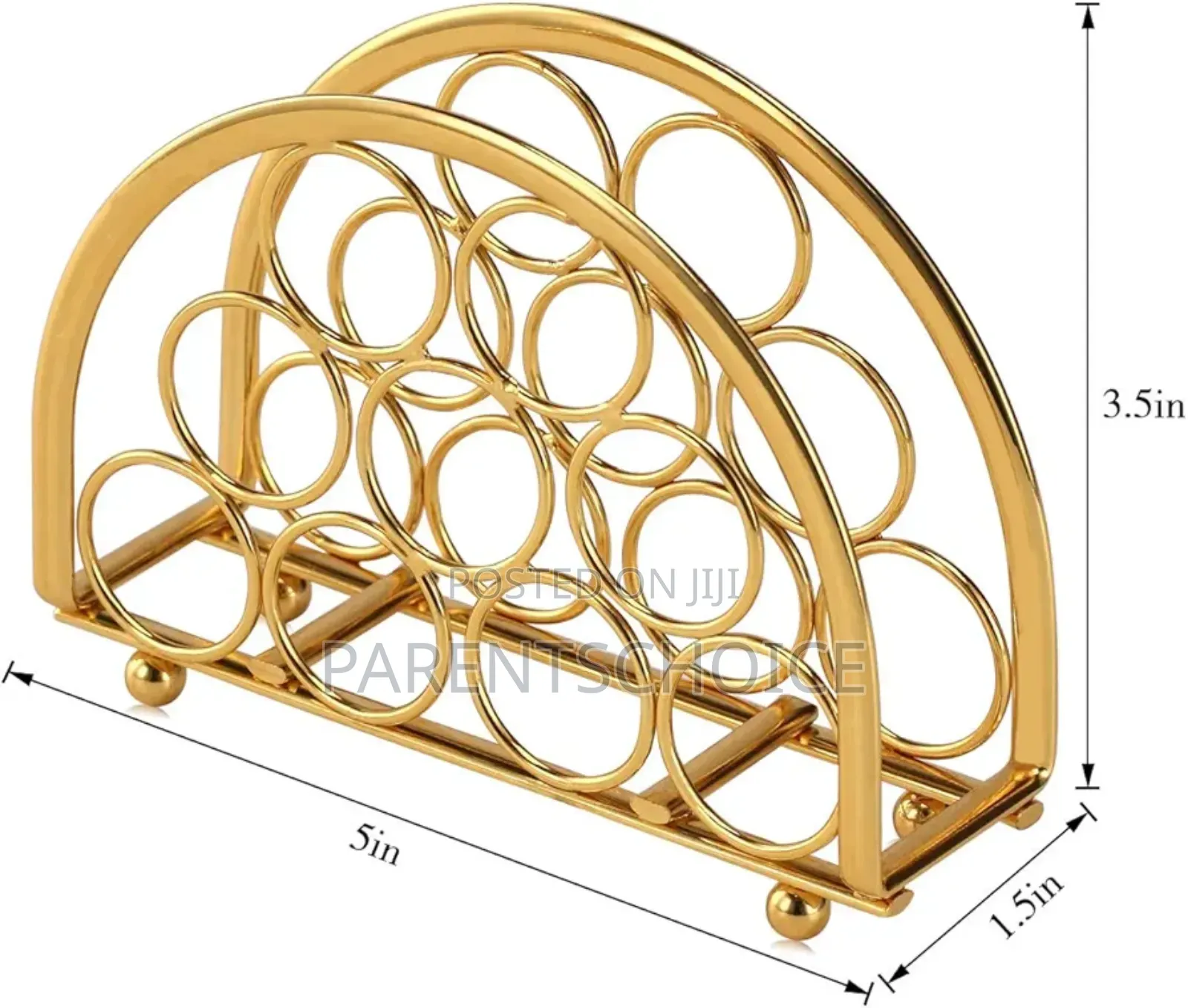 Gold Decorative Napkin Holder for Tables, Kitchen, Restaurant and Bar
