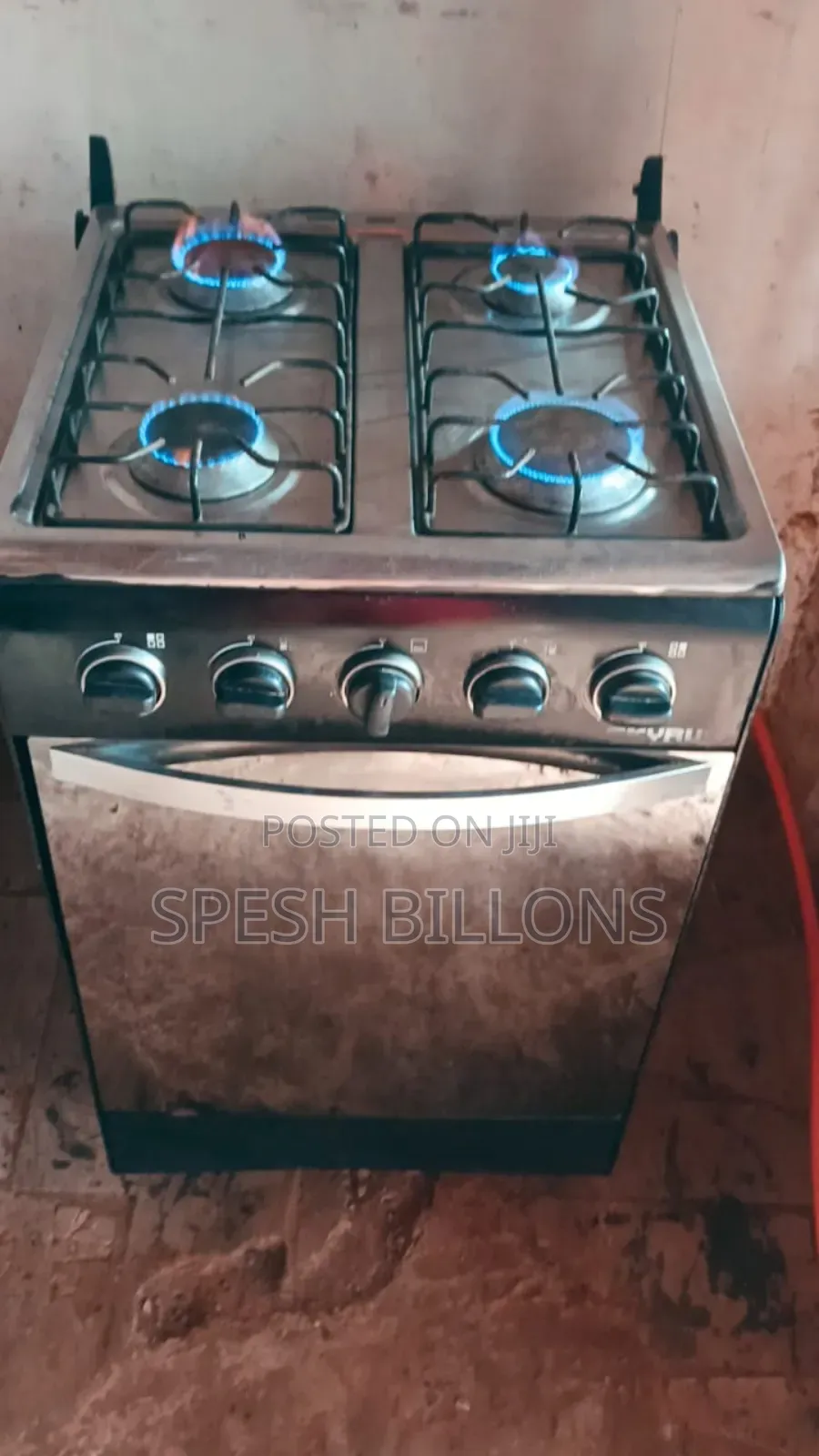 4 Burners Gas Cooker | Oven Grill Function for Home Industrial Use